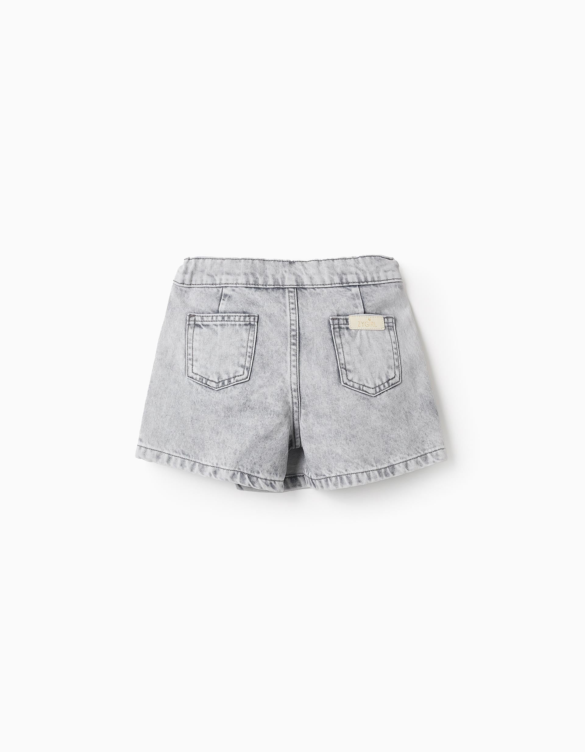 Jupe-short en jean pour Fille, Gris