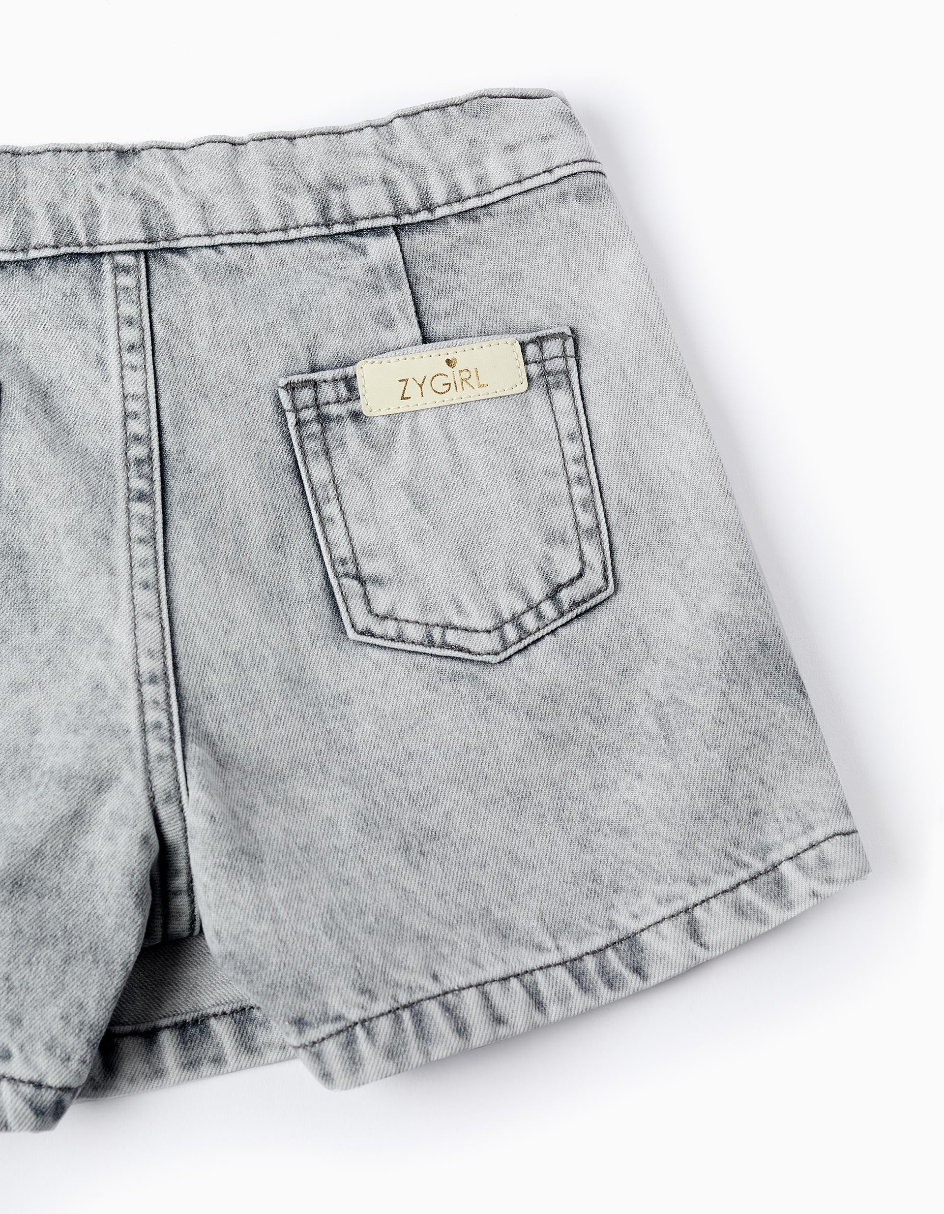 Jupe-short en jean pour Fille, Gris