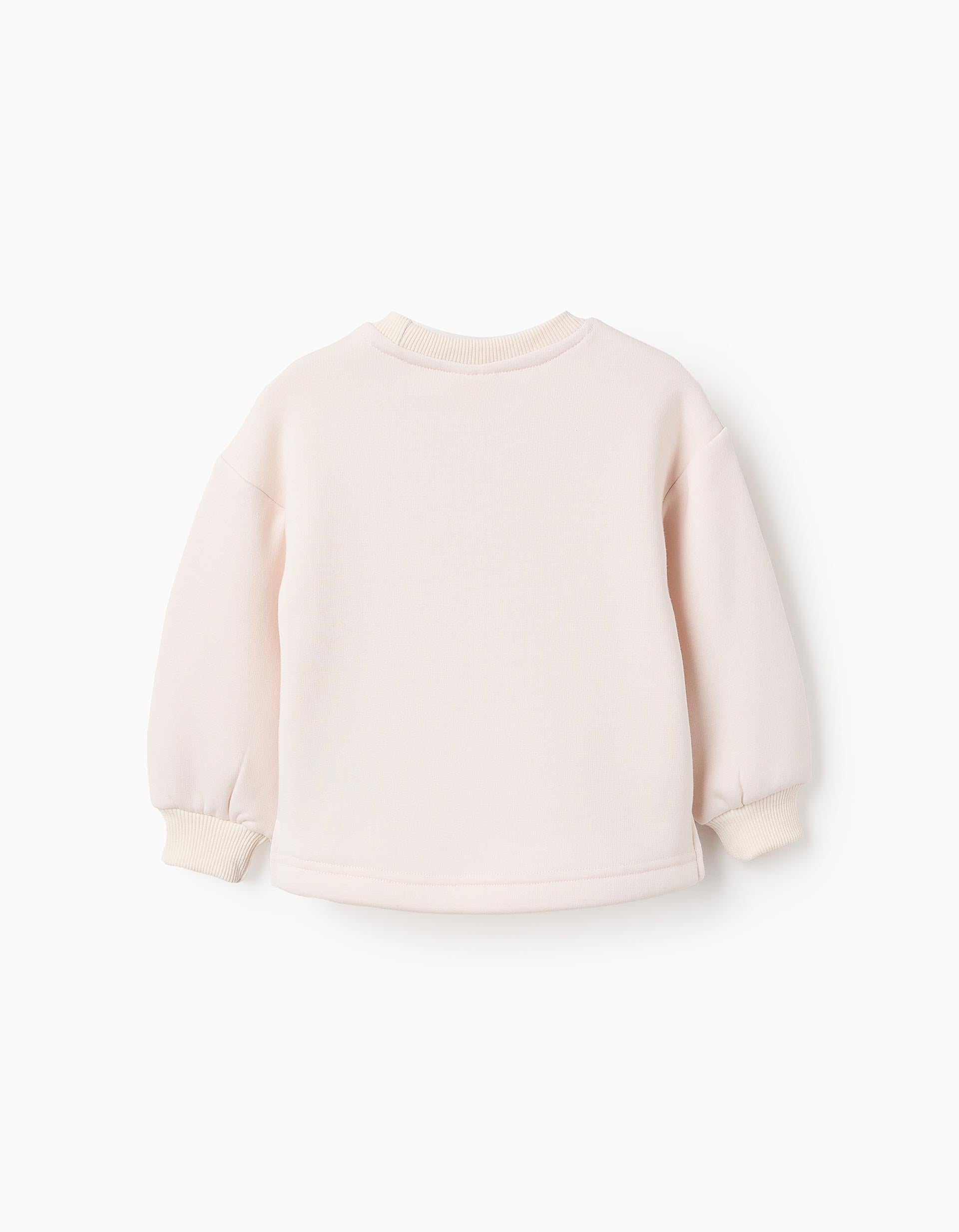 Sweat Cardada para Bebé Menina 'Leão', Branco