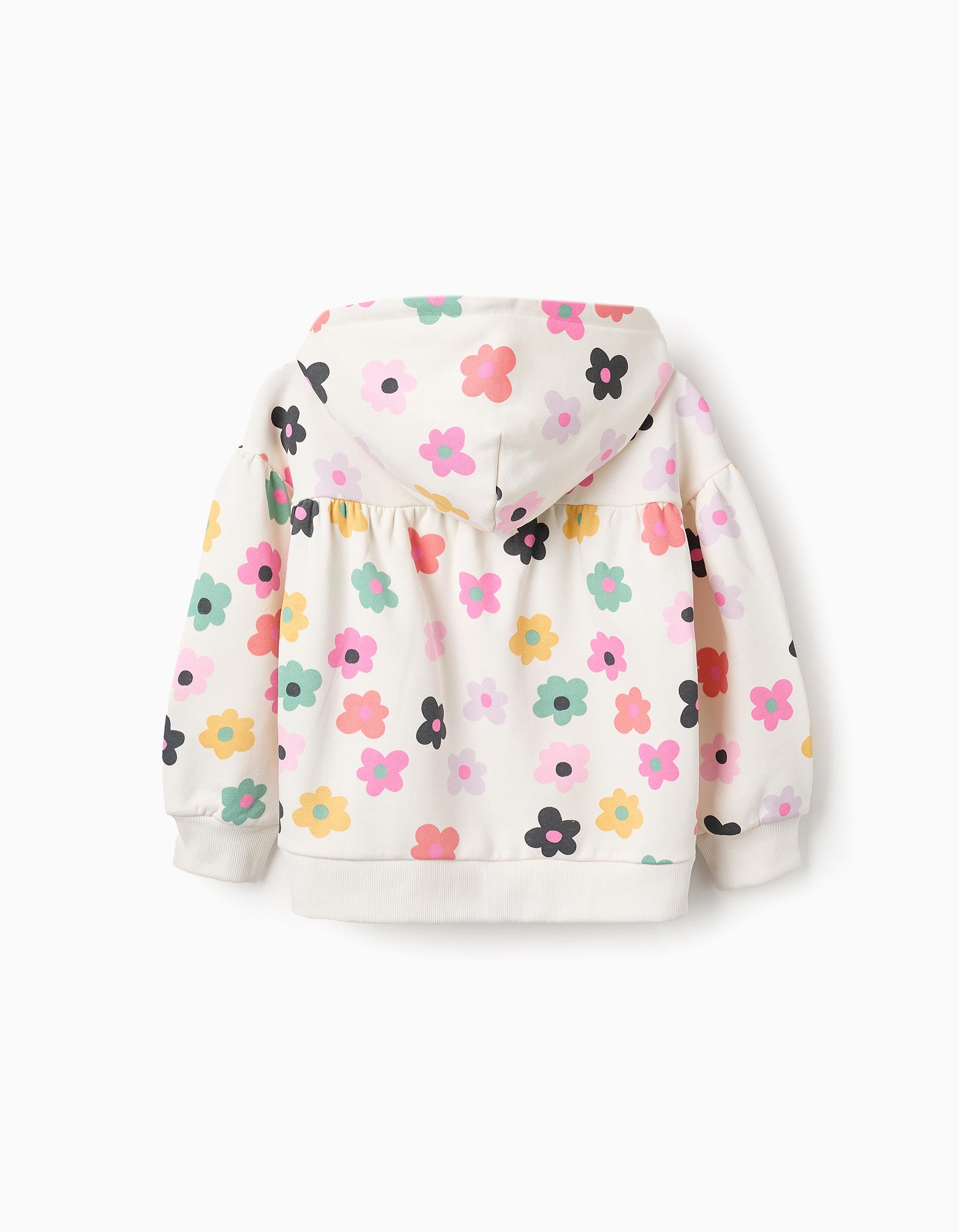 Veste Grattée avec Capuche pour Fille 'Flower Power', Multicolore