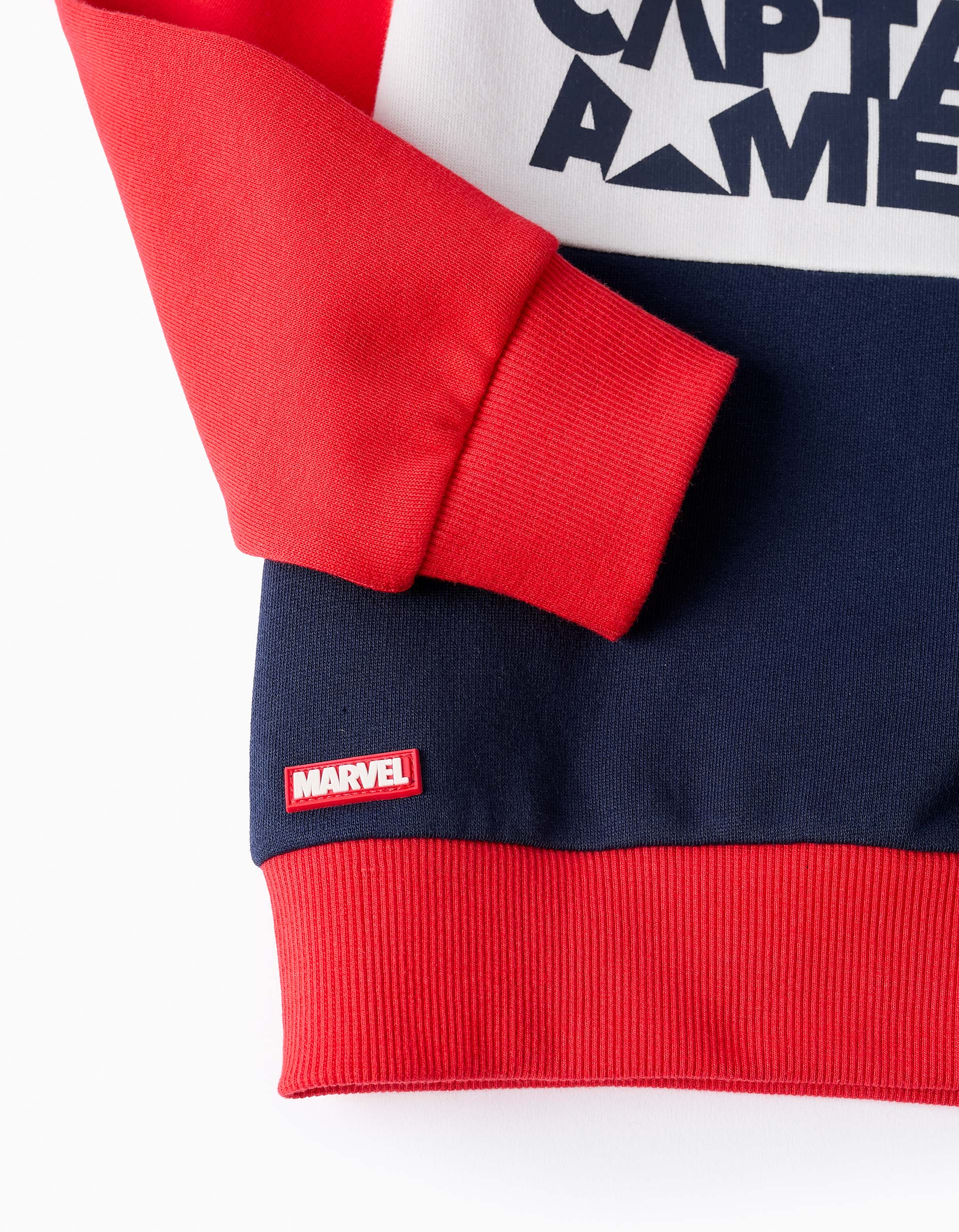 Sudadera Perchada con Capucha para Niño 'Capitán América', Rojo