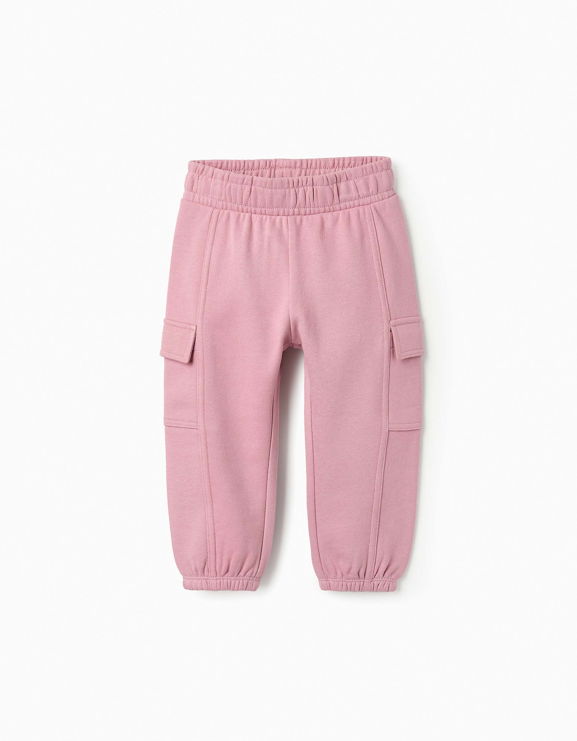 Joggers with Cargo Pockets for Baby Girls, Pink