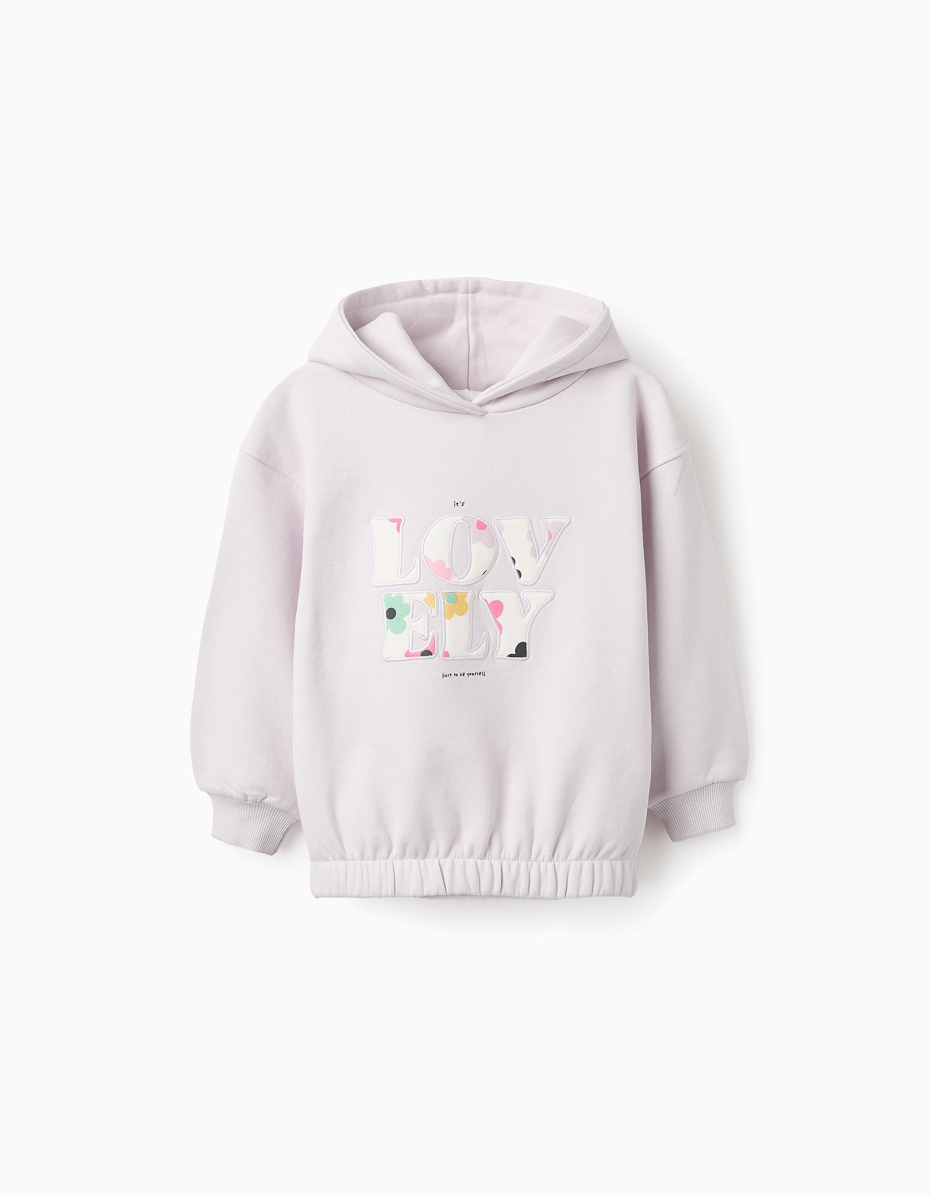 Sweat en Coton avec Capuche pour Fille 'Lovely', Lilas