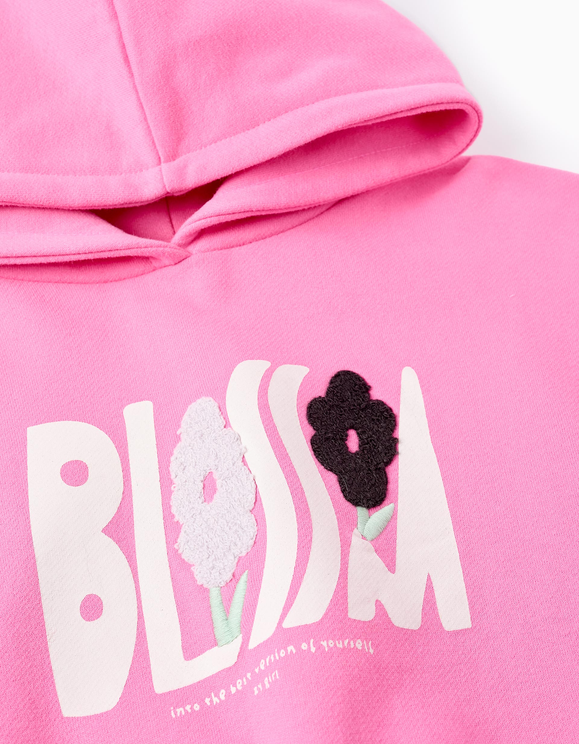 Sweat de Algodão com Capuz para Menina 'Blossom', Rosa