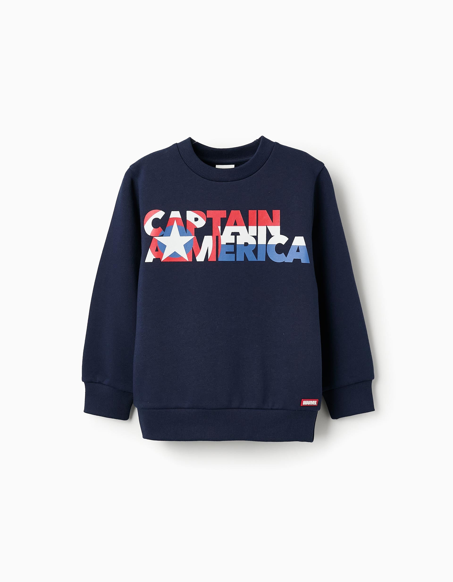 Sudadera de Algodón para Niño 'Capitán América', Azul Oscuro