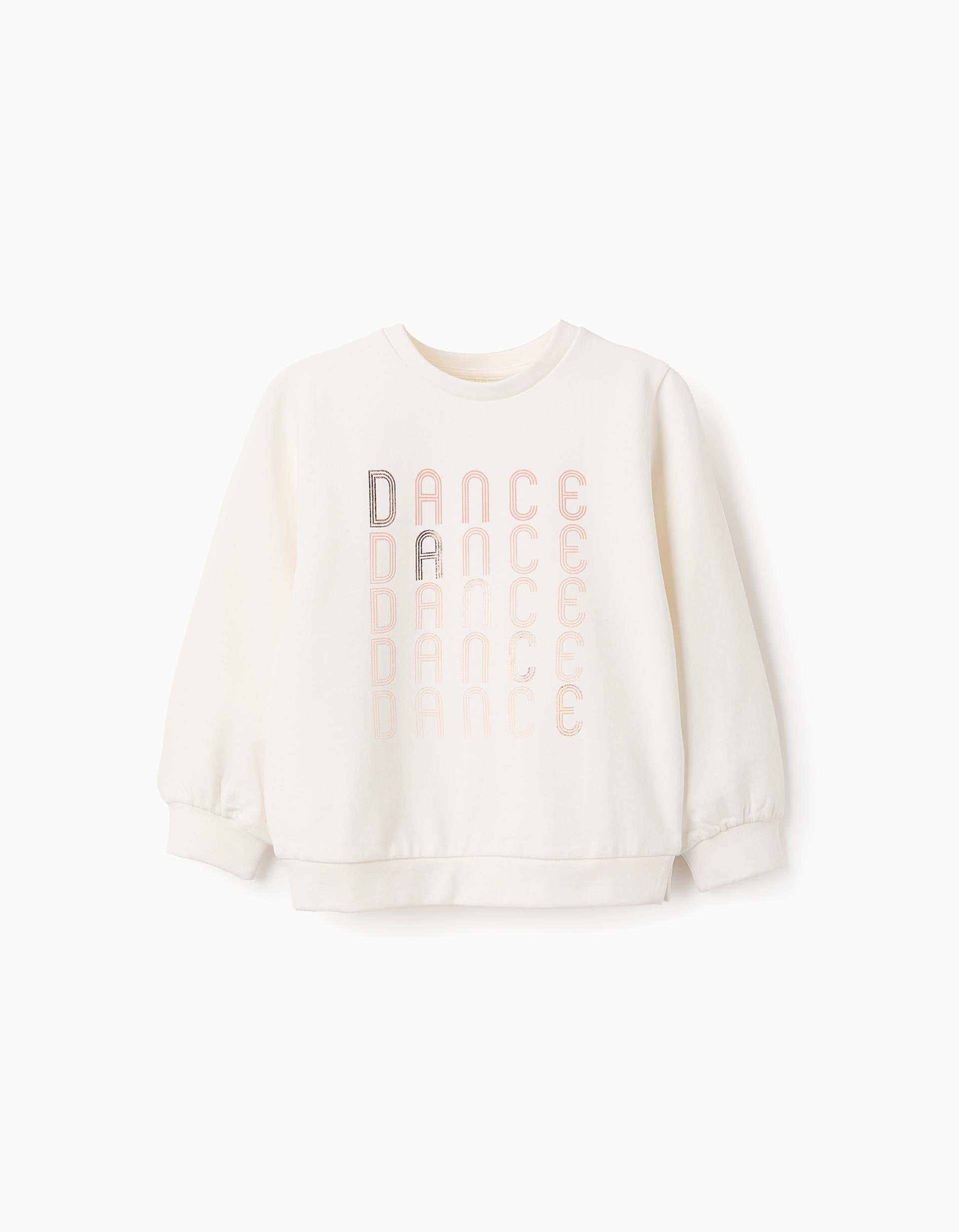 Sweat Cardada para Menina 'Dance', Branco