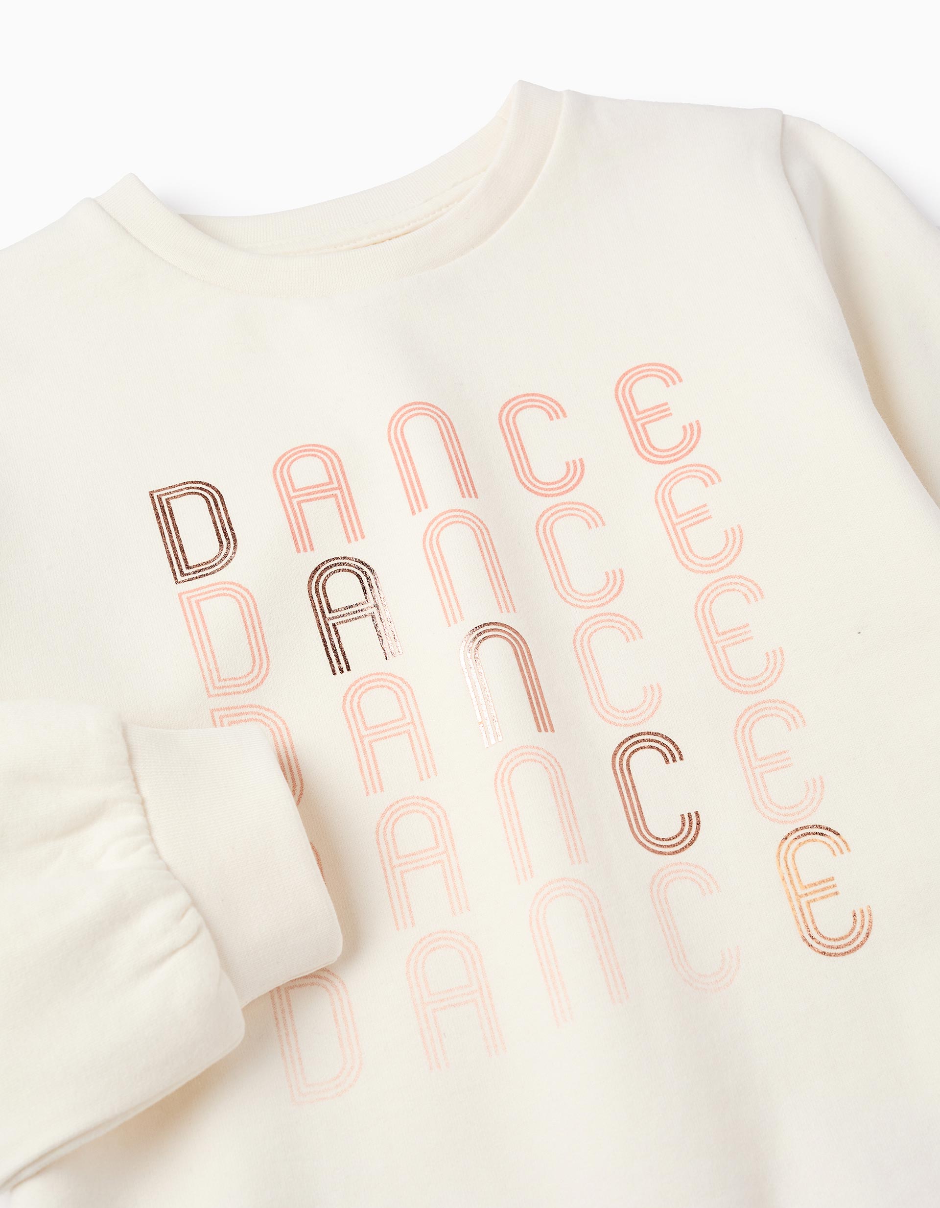 Sweat Cardada para Menina 'Dance', Branco