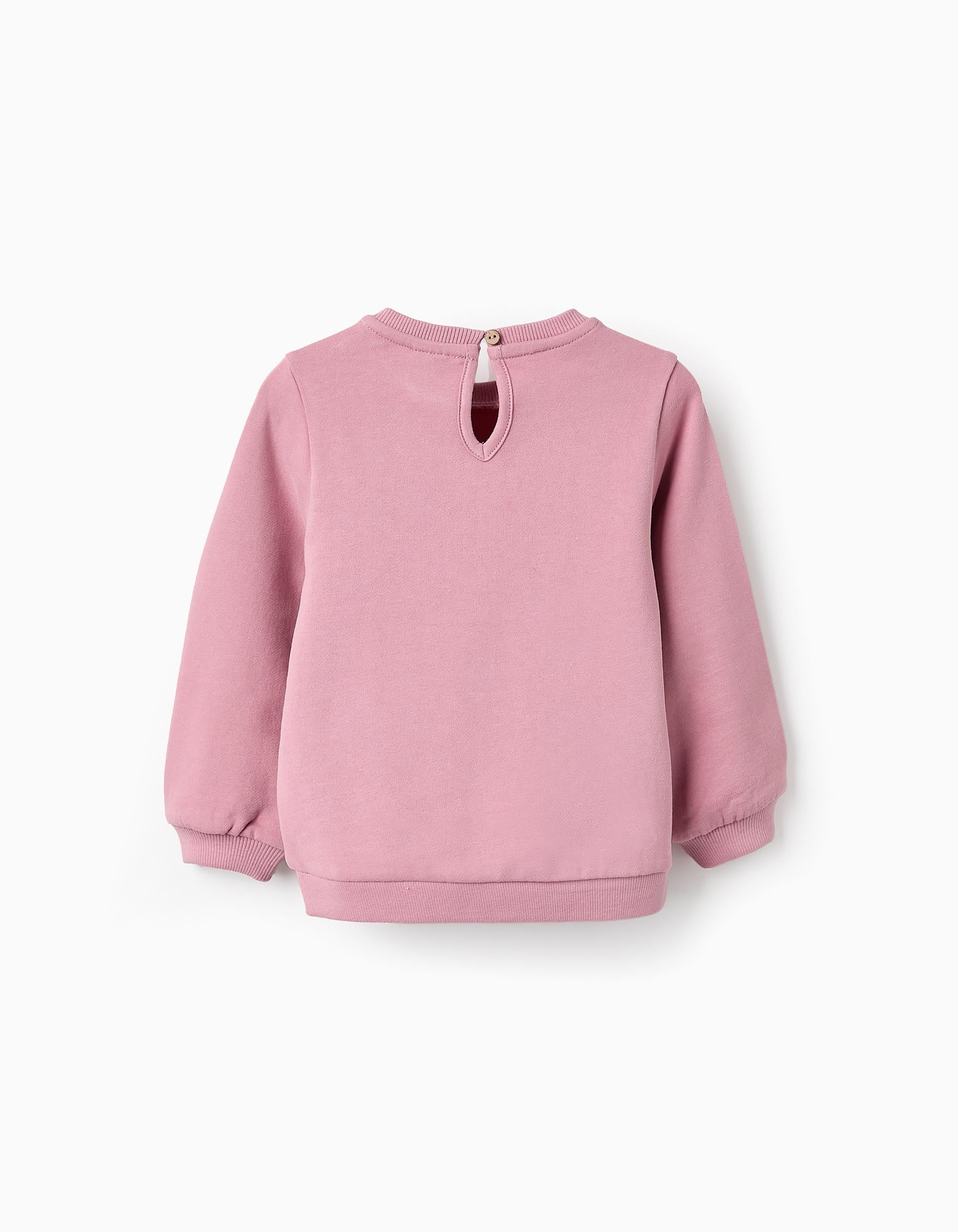 Fleece Cotton Sweatshirt for Baby Girls 'New York', Pink