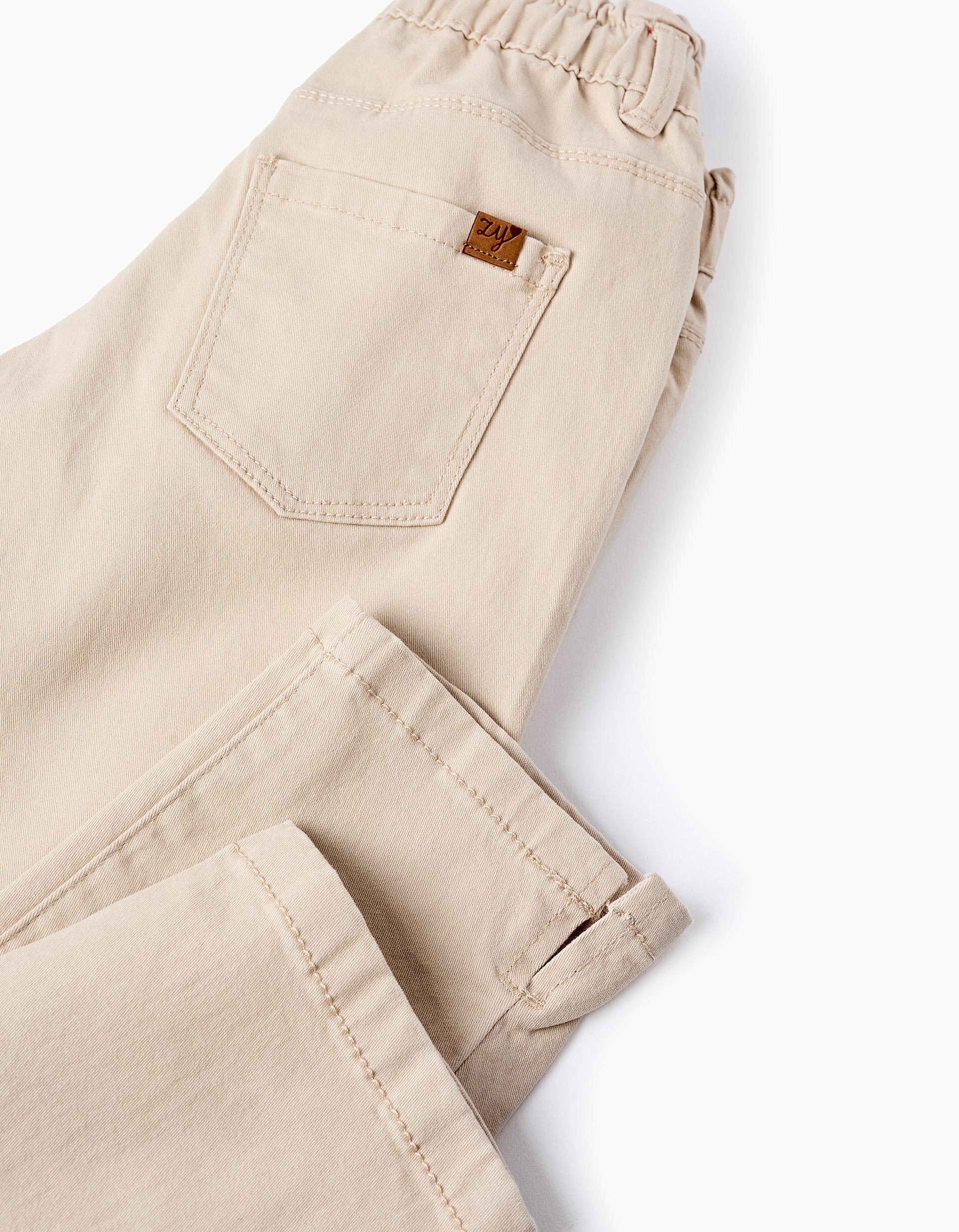 Paperbag Trousers for Girls, Beige