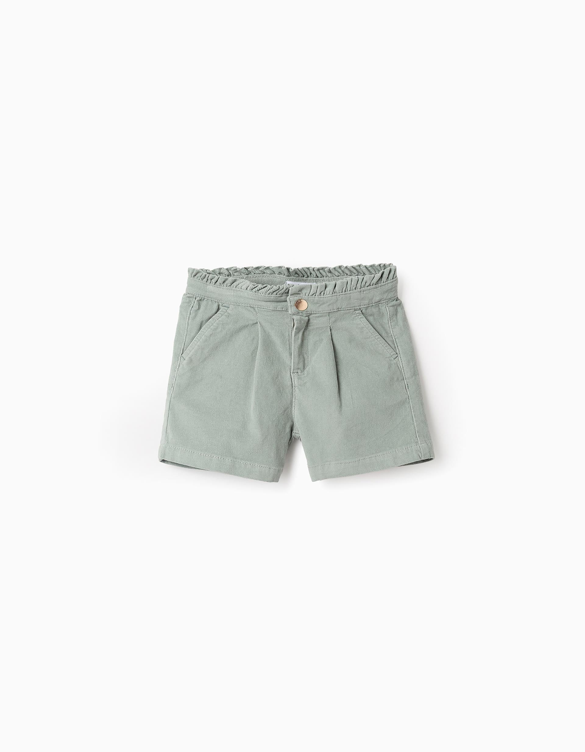 Short en Velours Côtelé pour Fille, Vert