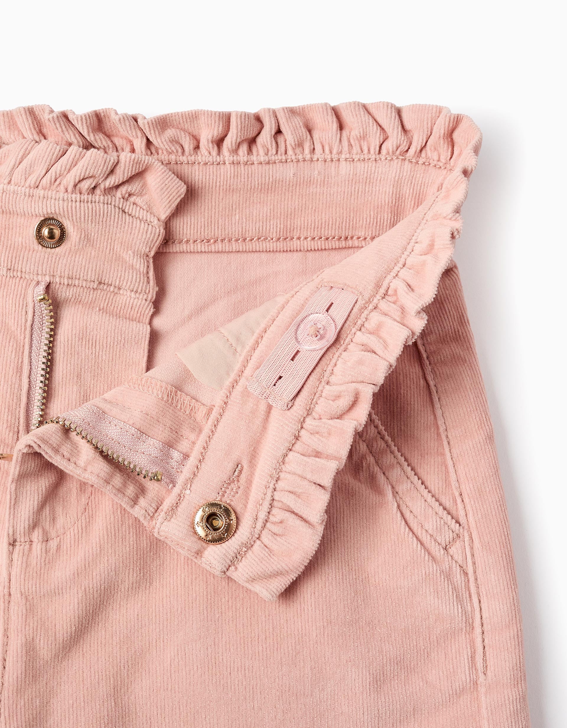 Pantalon en Velours Côtelé pour Fille 'Wide Leg', Rose