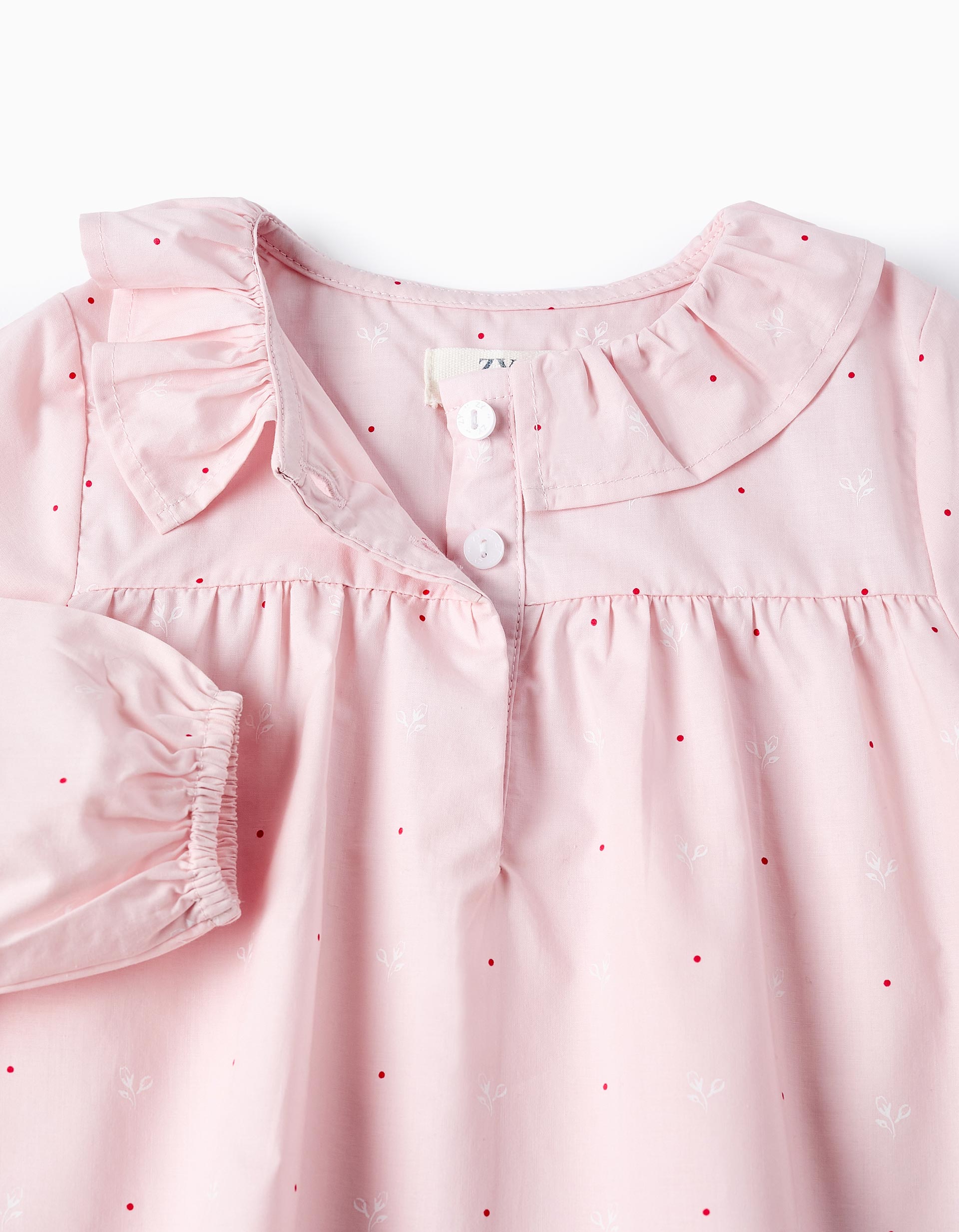 Blouse Florale en Coton pour Bébé Fille, Rose