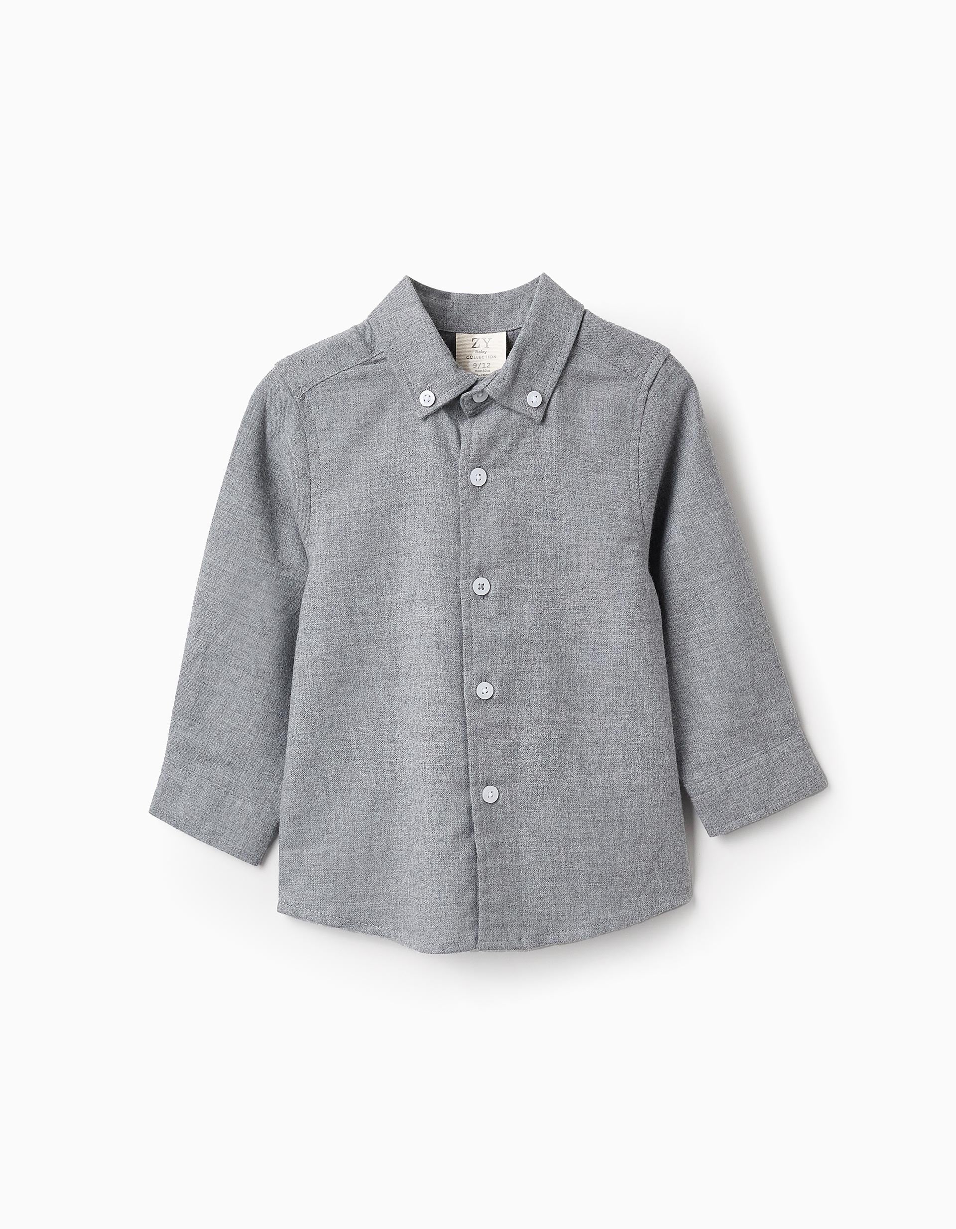 Camisa de Algodón para Bebé Niño, Gris