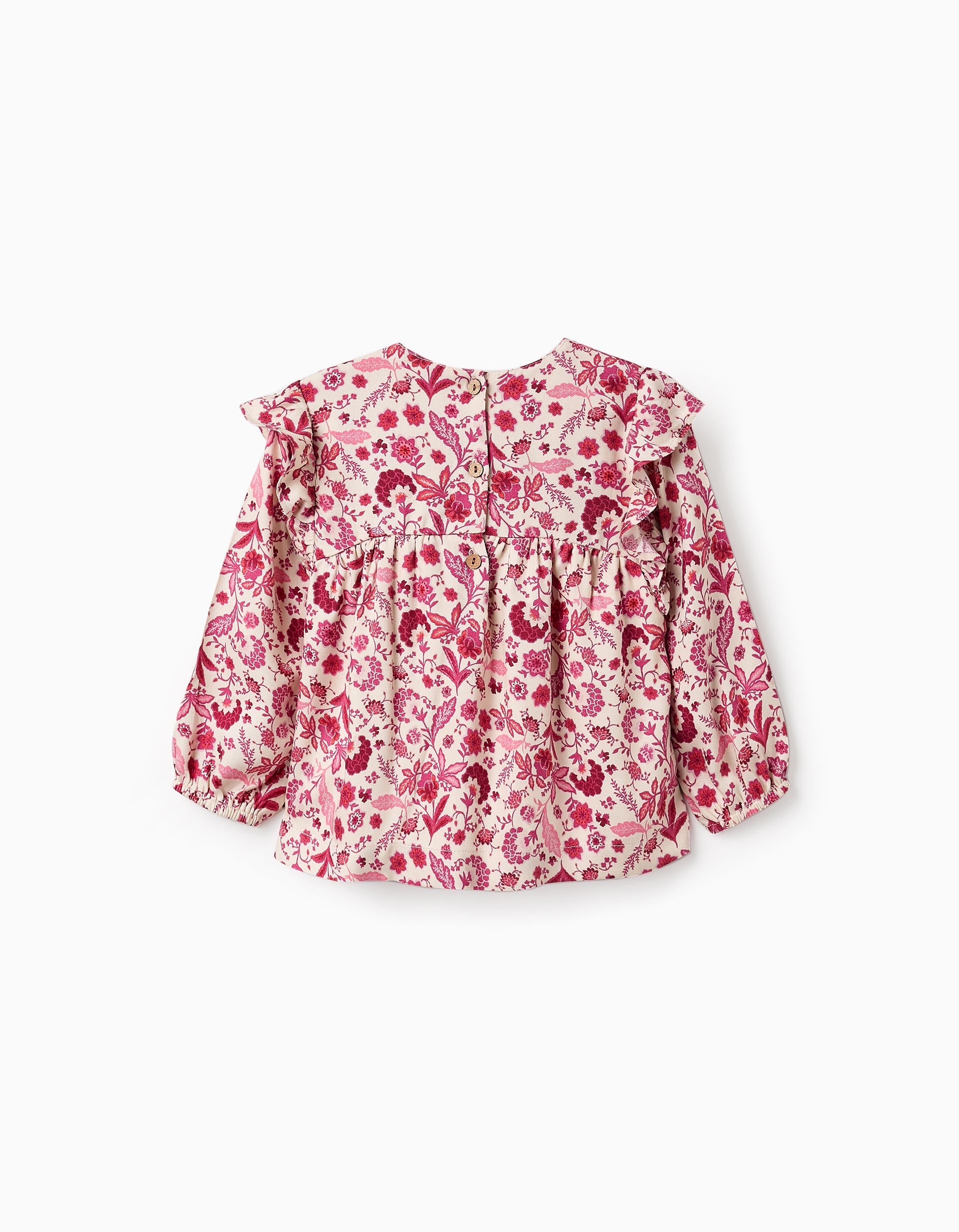 Blouse Florale pour Bébé Fille, Rose/Beige