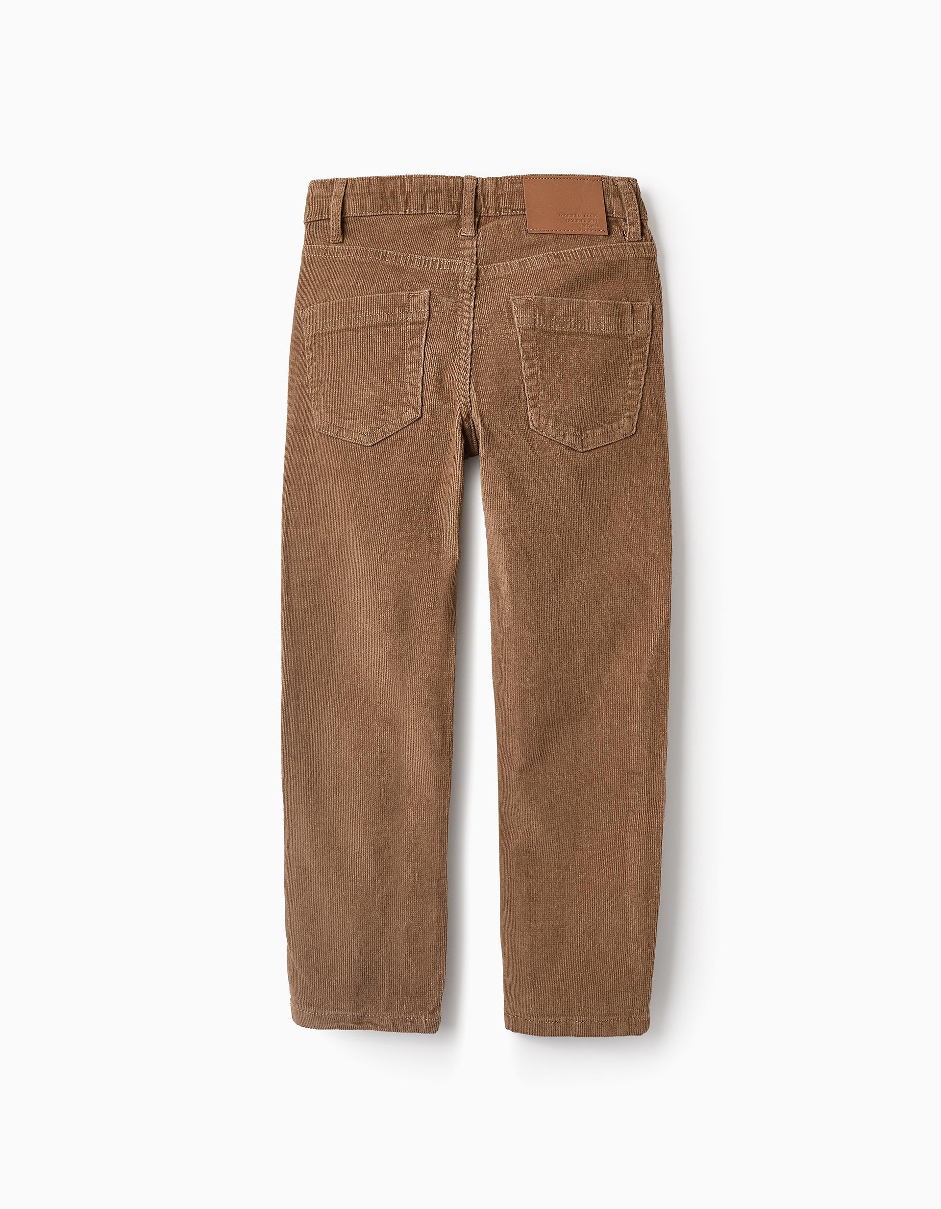 Pantalon en Velours Côtelé pour Garçon 'Slim', Camel