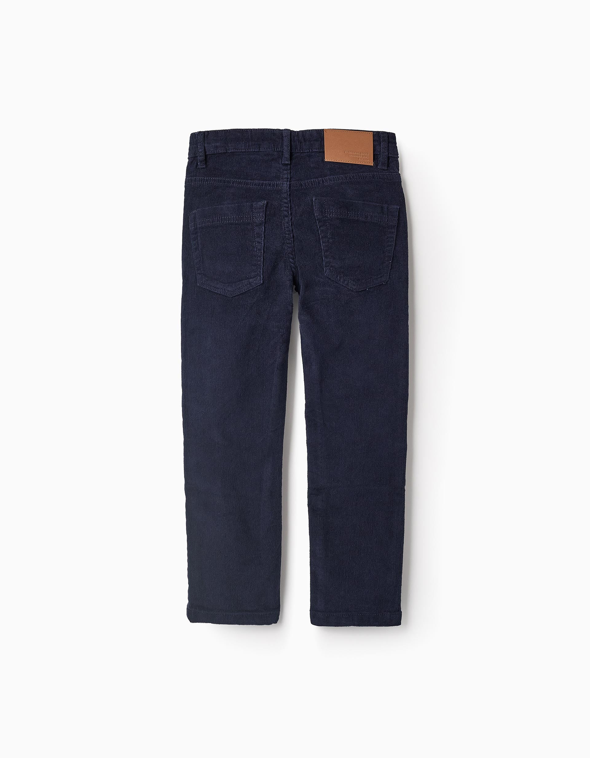 Corduroy Trousers for Boys 'Slim', Dark Blue