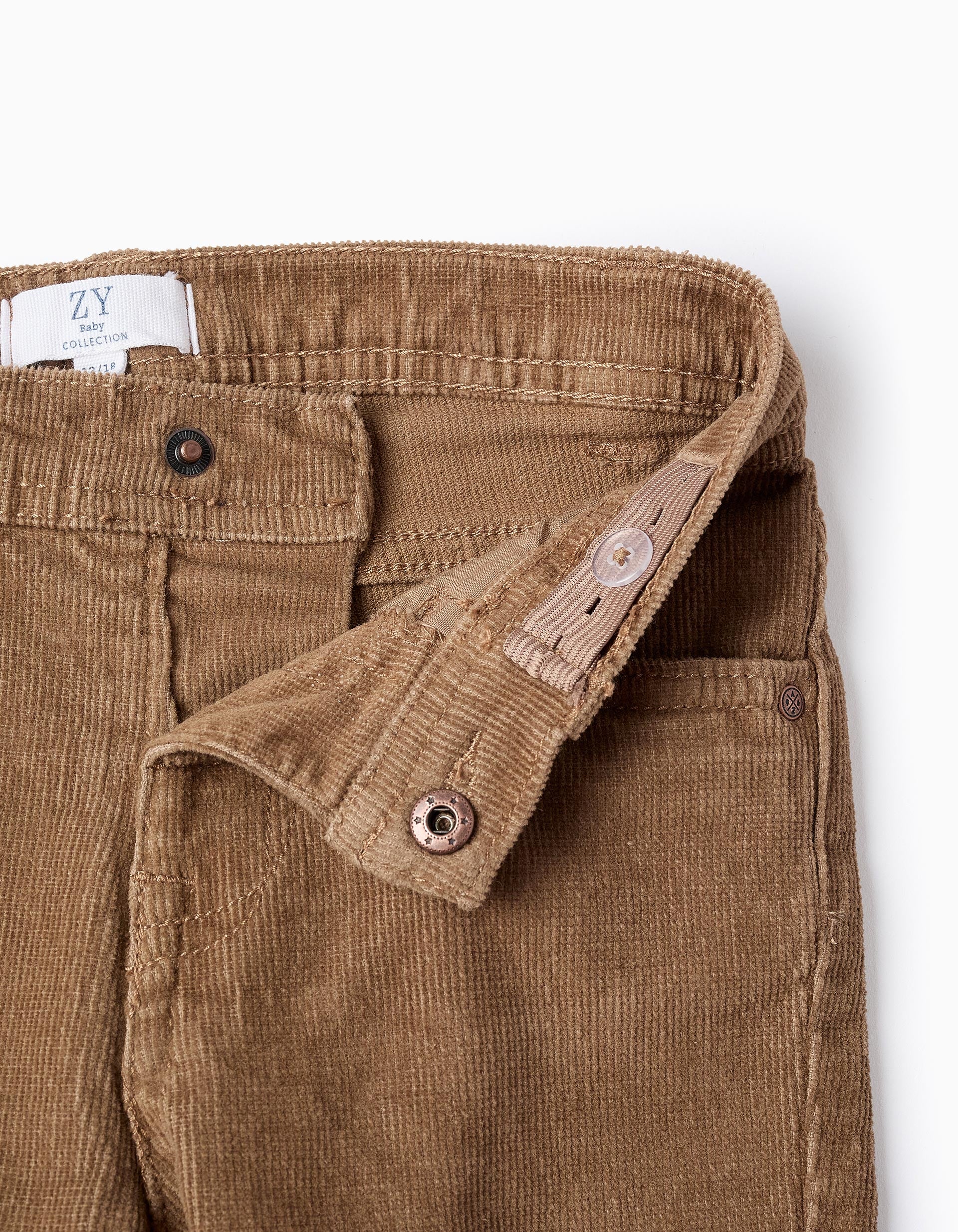 Corduroy Trousers for Baby Boys, Camel