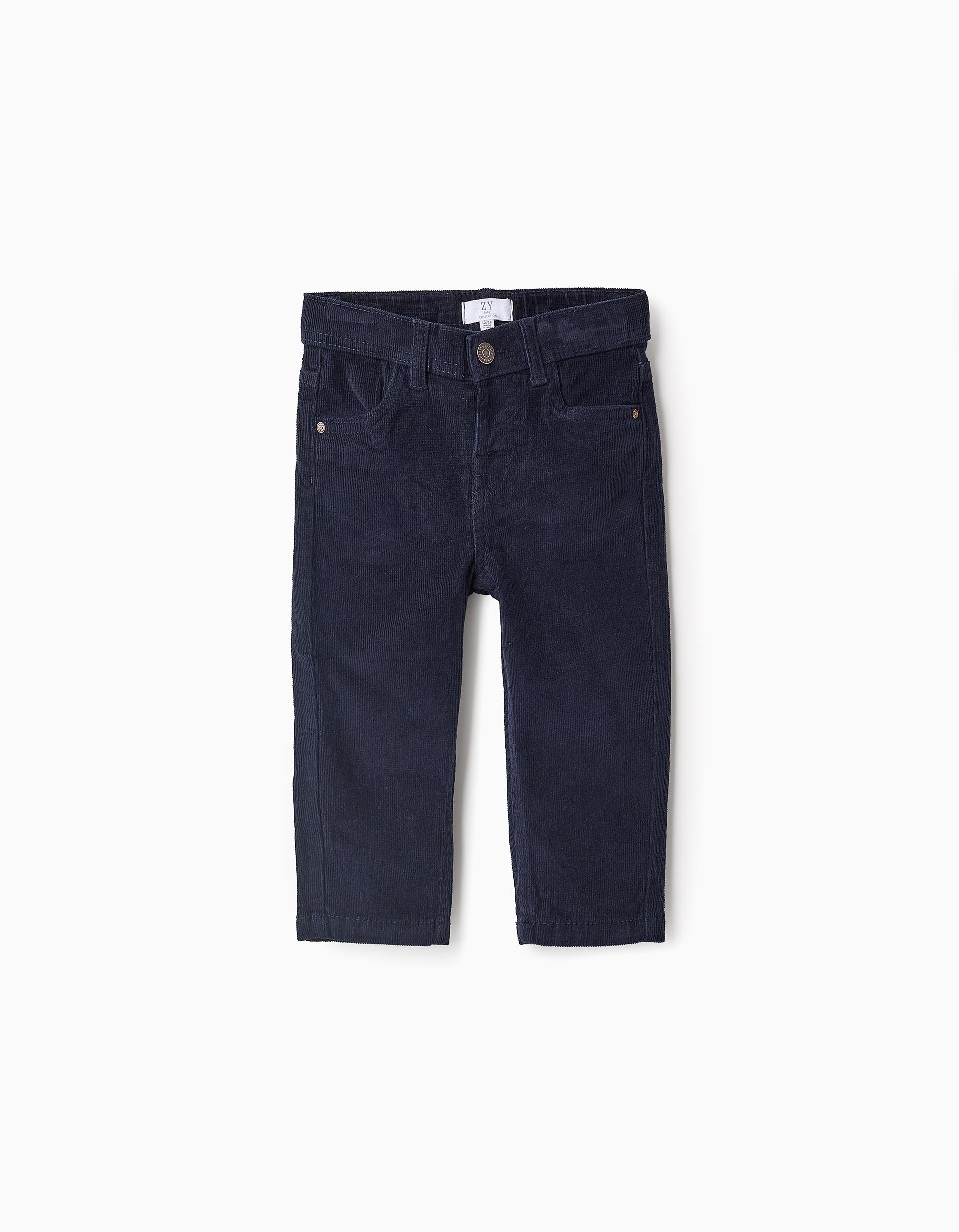 Pantalón de Pana para Bebé Niño, Azul Oscuro