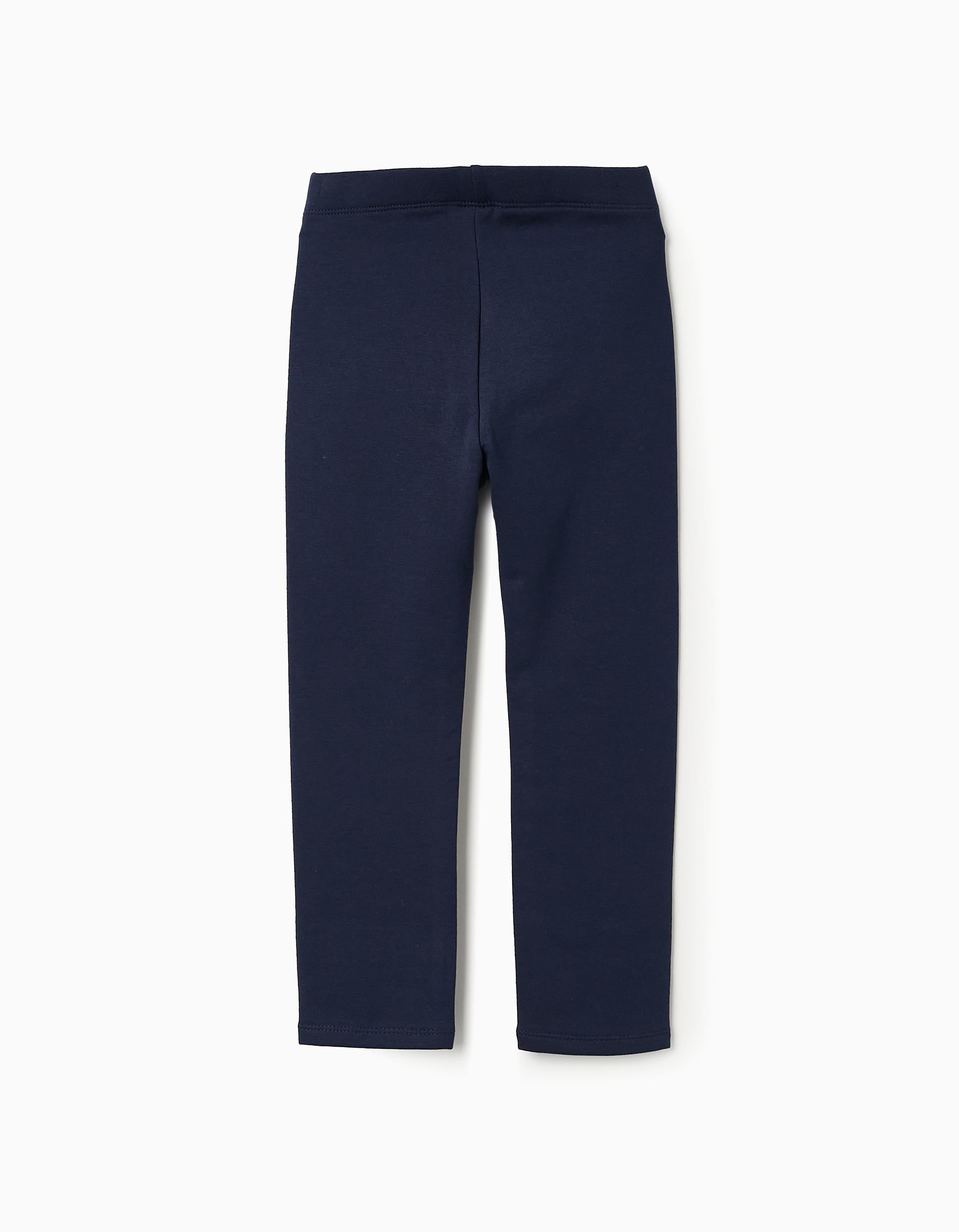 Legging Gratté pour Fille, Bleu Foncé