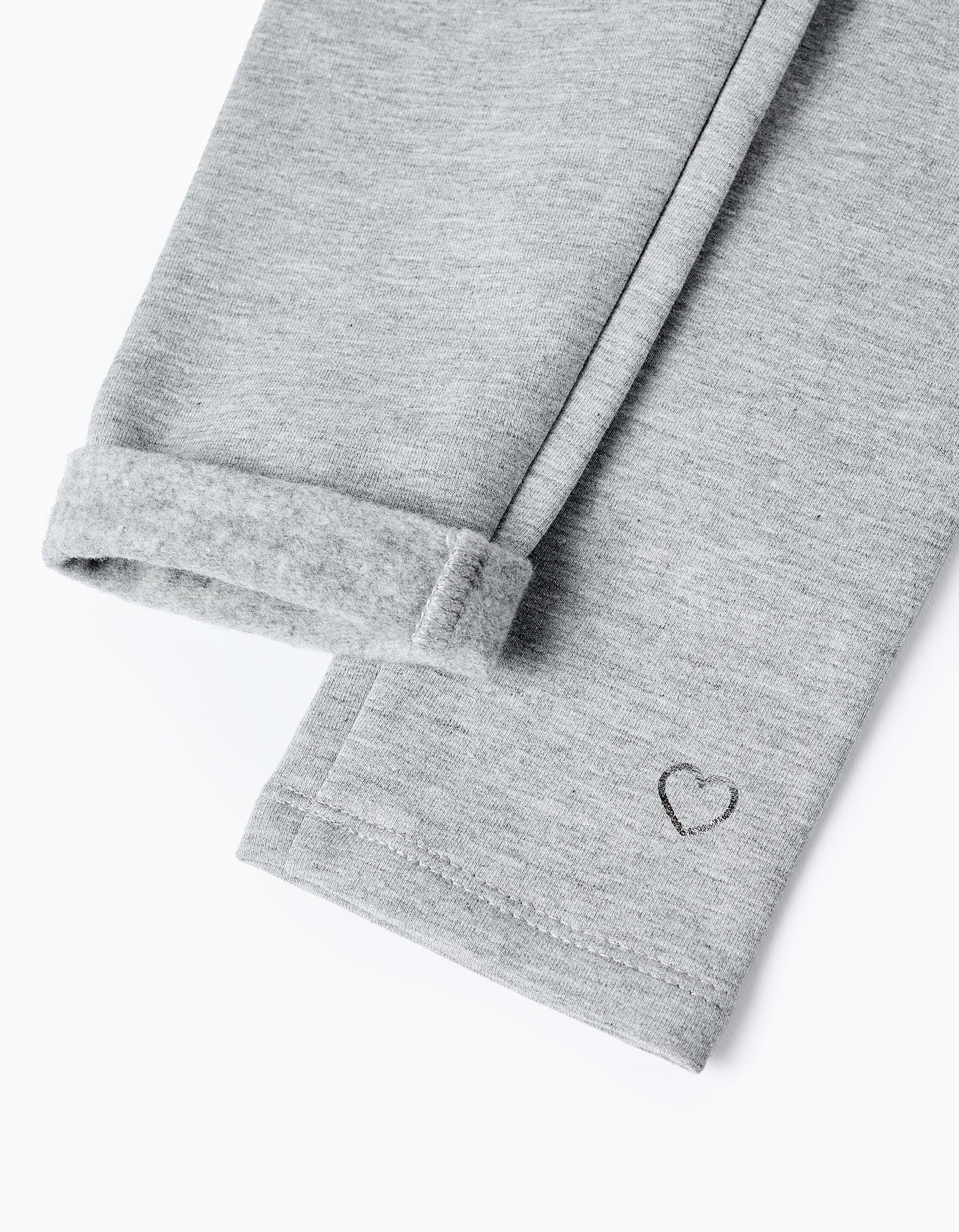 Legging Gratté pour Fille, Gris