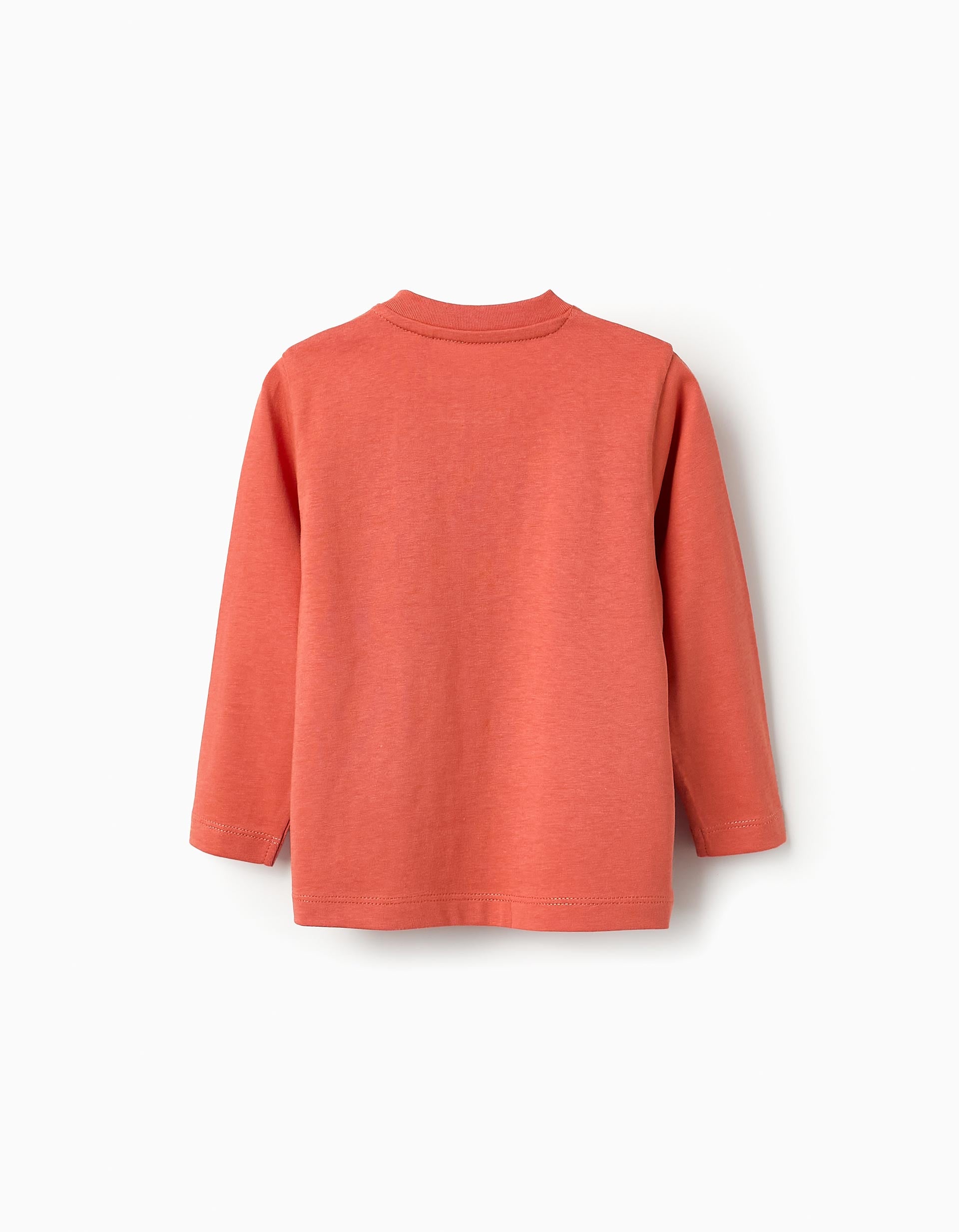 T-shirt de Coton à Manches Longues pour Bébé Garçon 'Voiture', Orange