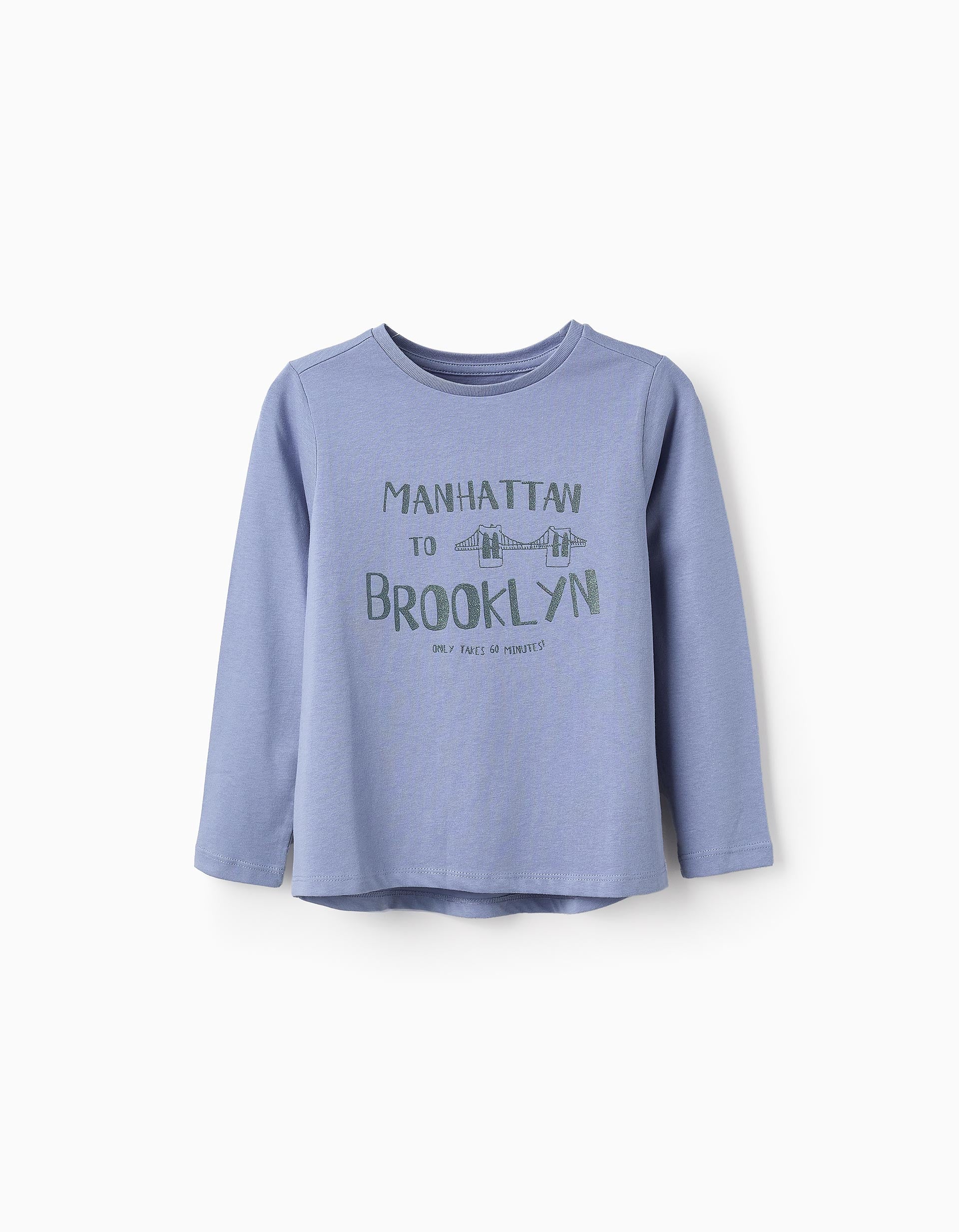 T-shirt de Manche Longue avec Paillettes pour Fille 'NYC', Bleu