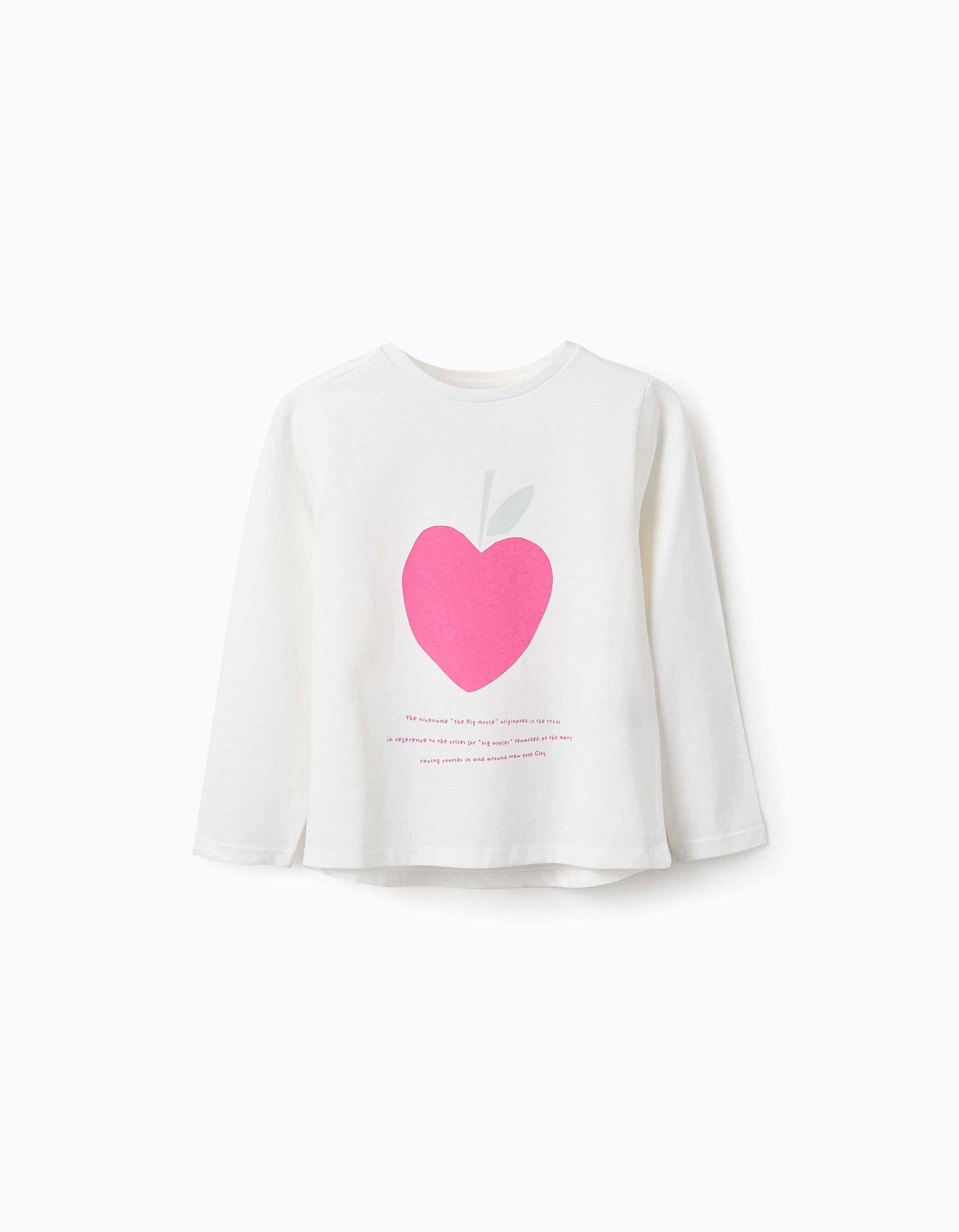 T-shirt à Manches Longues pour Fille 'Big Apple', Blanc