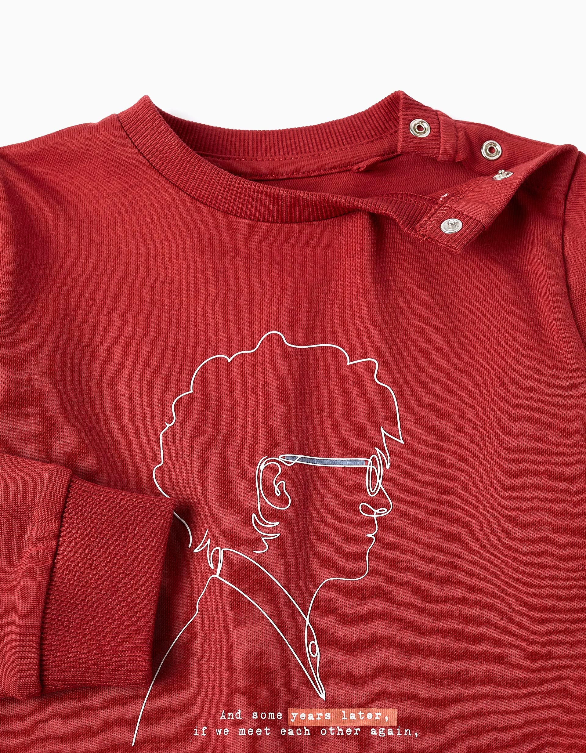 T-shirt à Manches Longues en Coton pour Bébé Garçon 'Write', Rouge