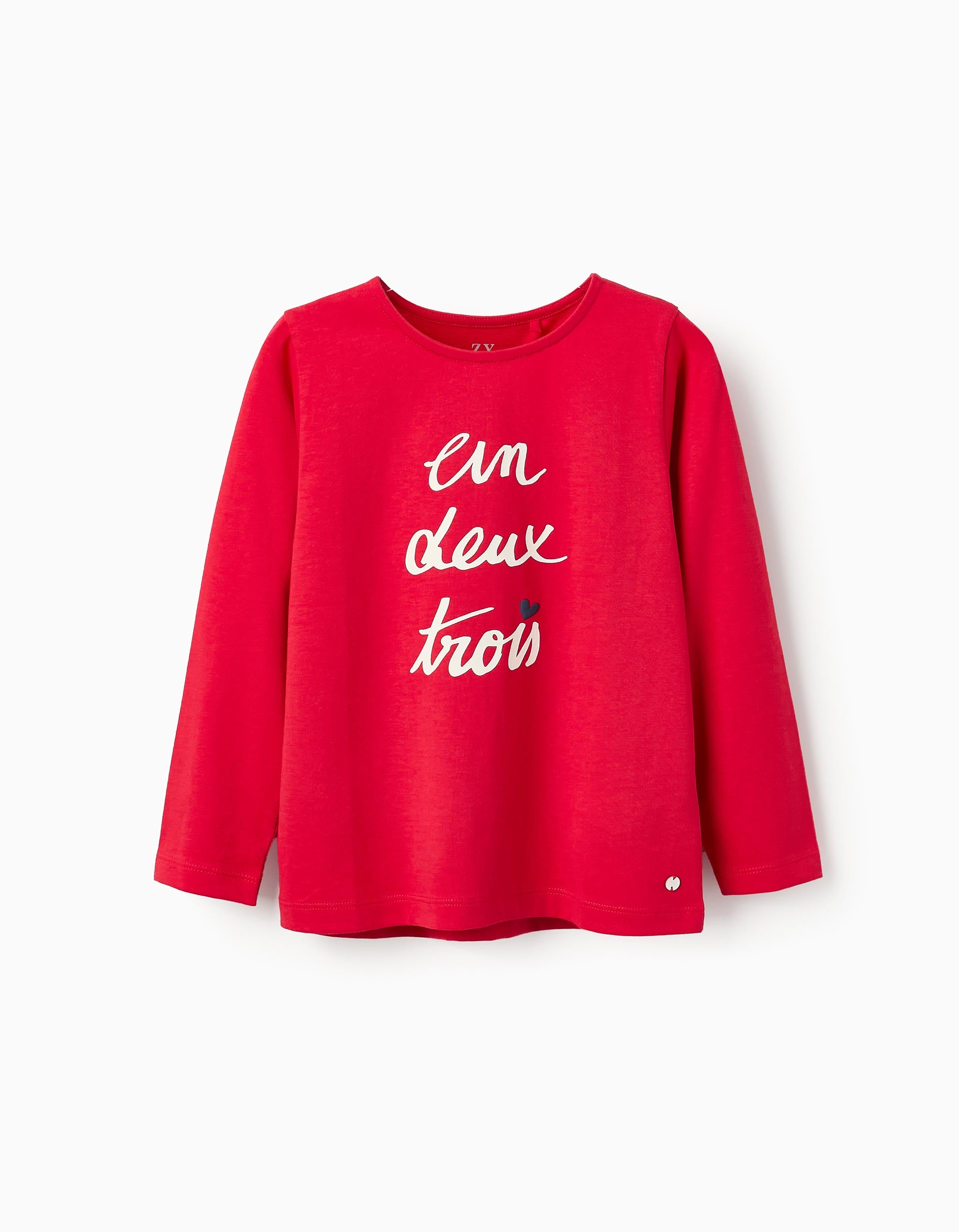 T-shirt à Manches Longues pour Fille '1 2 3', Rouge