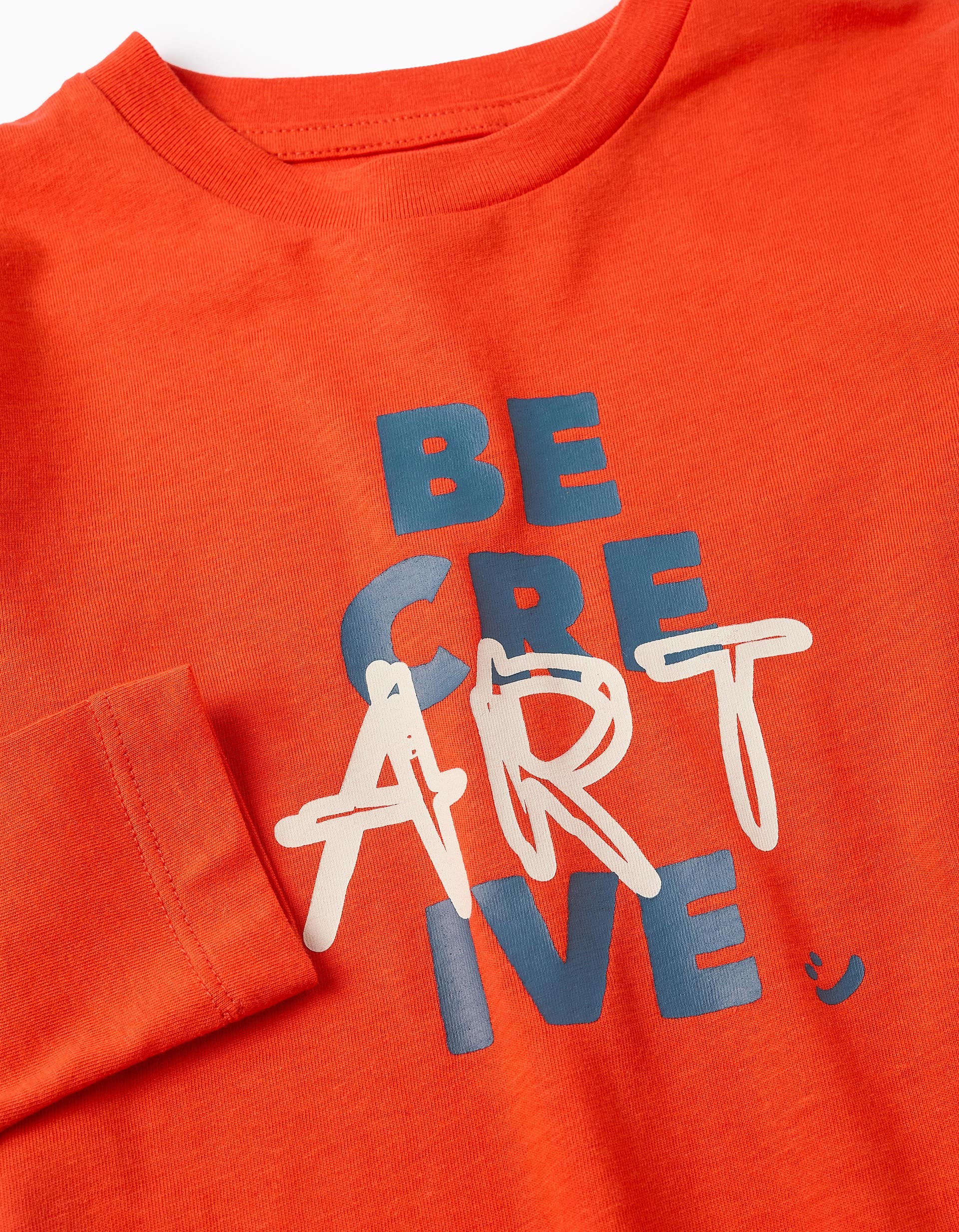 T-shirt à manches longues pour Garçon 'Art', Orange