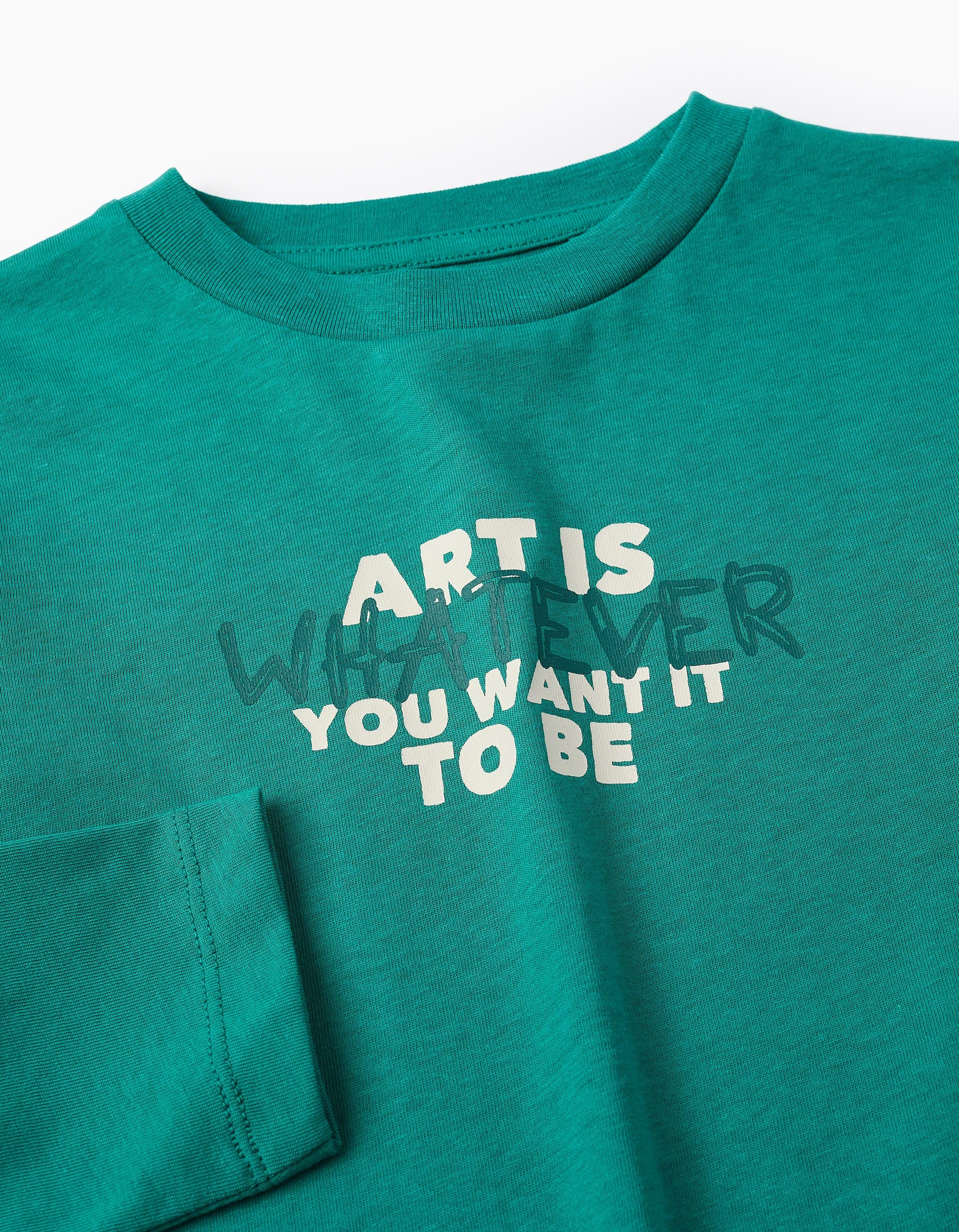 T-shirt à Manches Longues pour Garçon 'Art', Vert