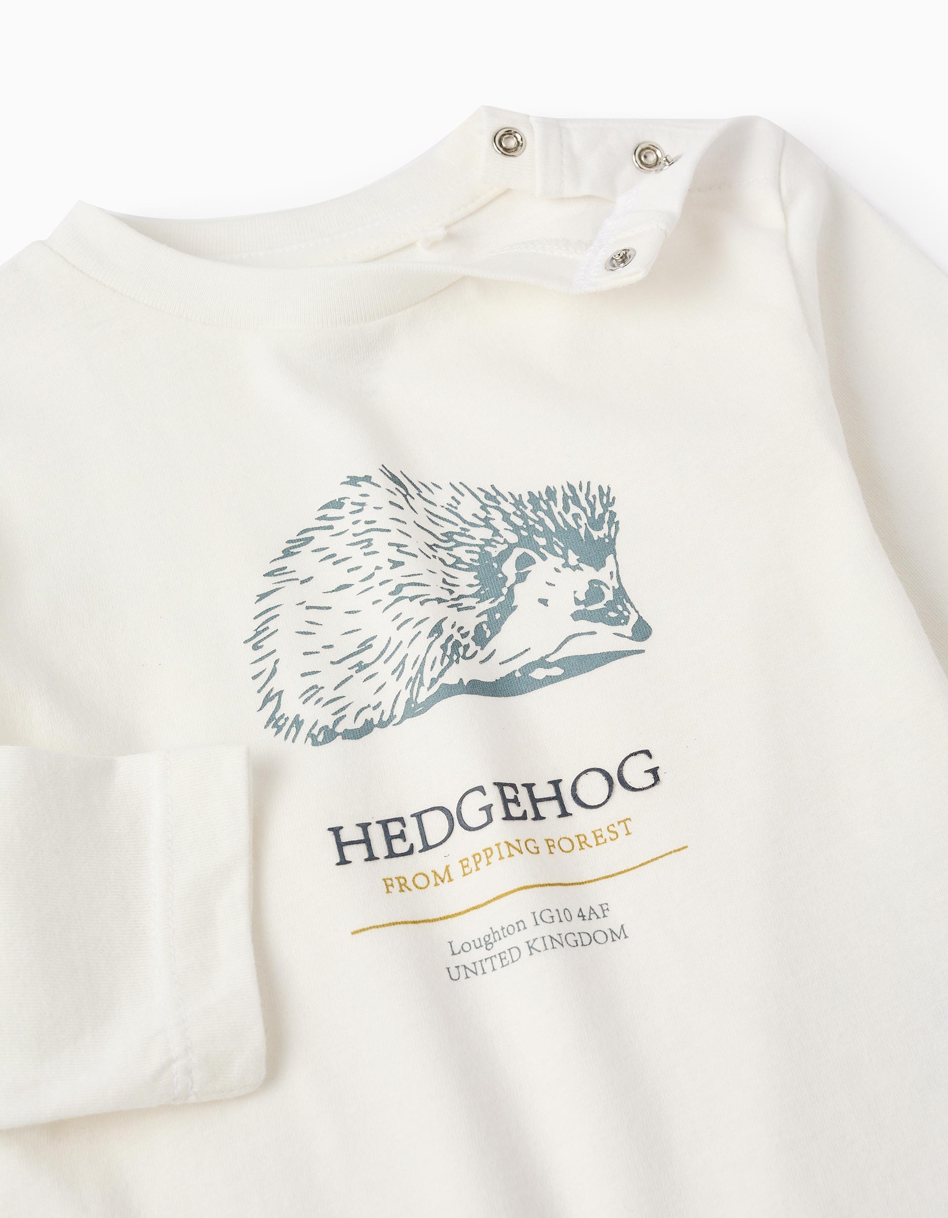 Long Sleeve T-shirt for Baby Boys 'Hedgehog', White