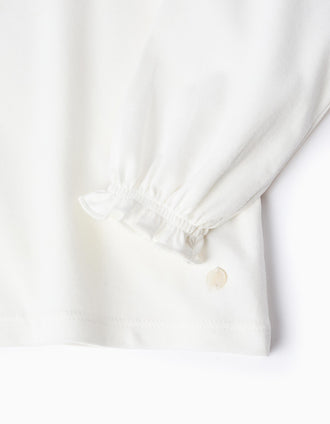 Camiseta con Volantes para Bebé Niña, Blanco