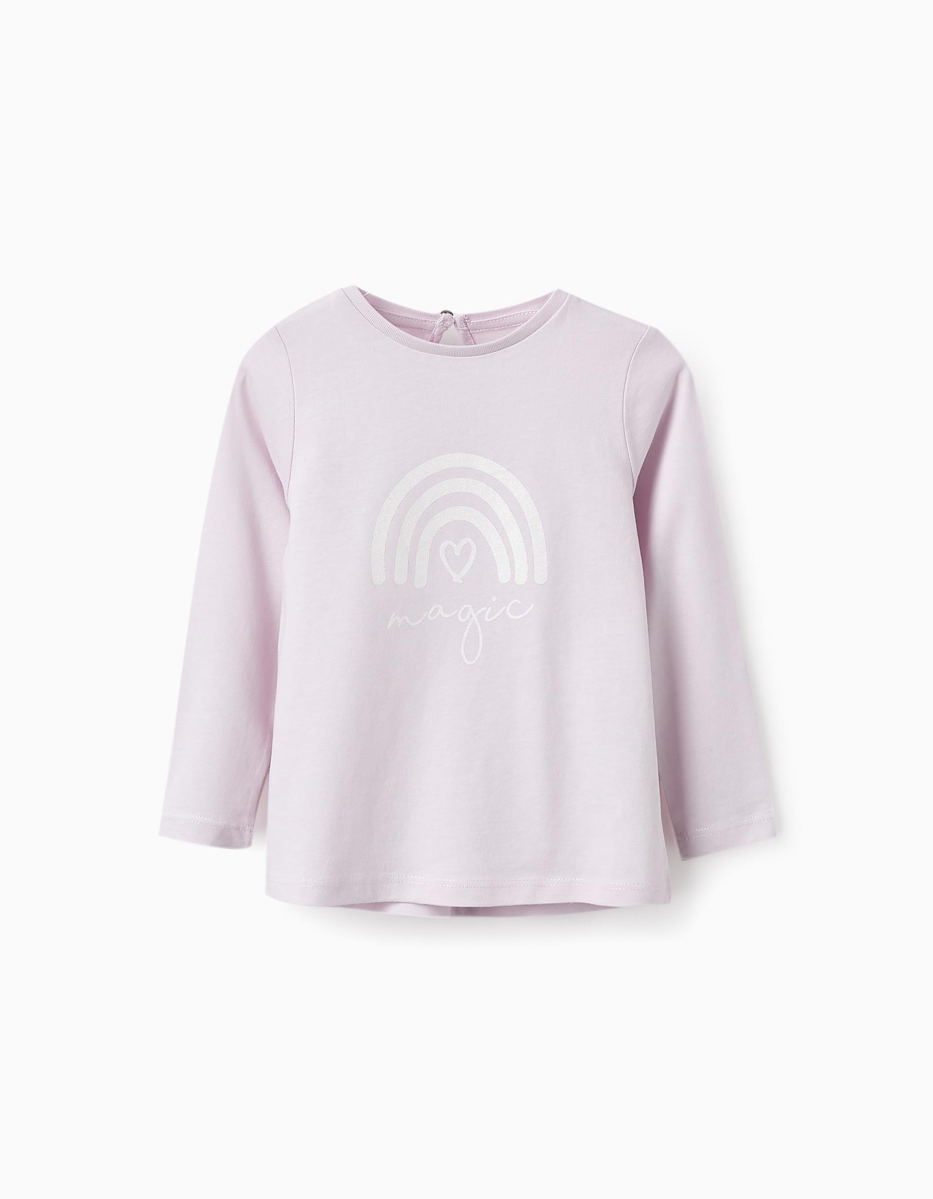 T-shirt de Algodão para Bebé Menina 'Arco-íris', Lilás