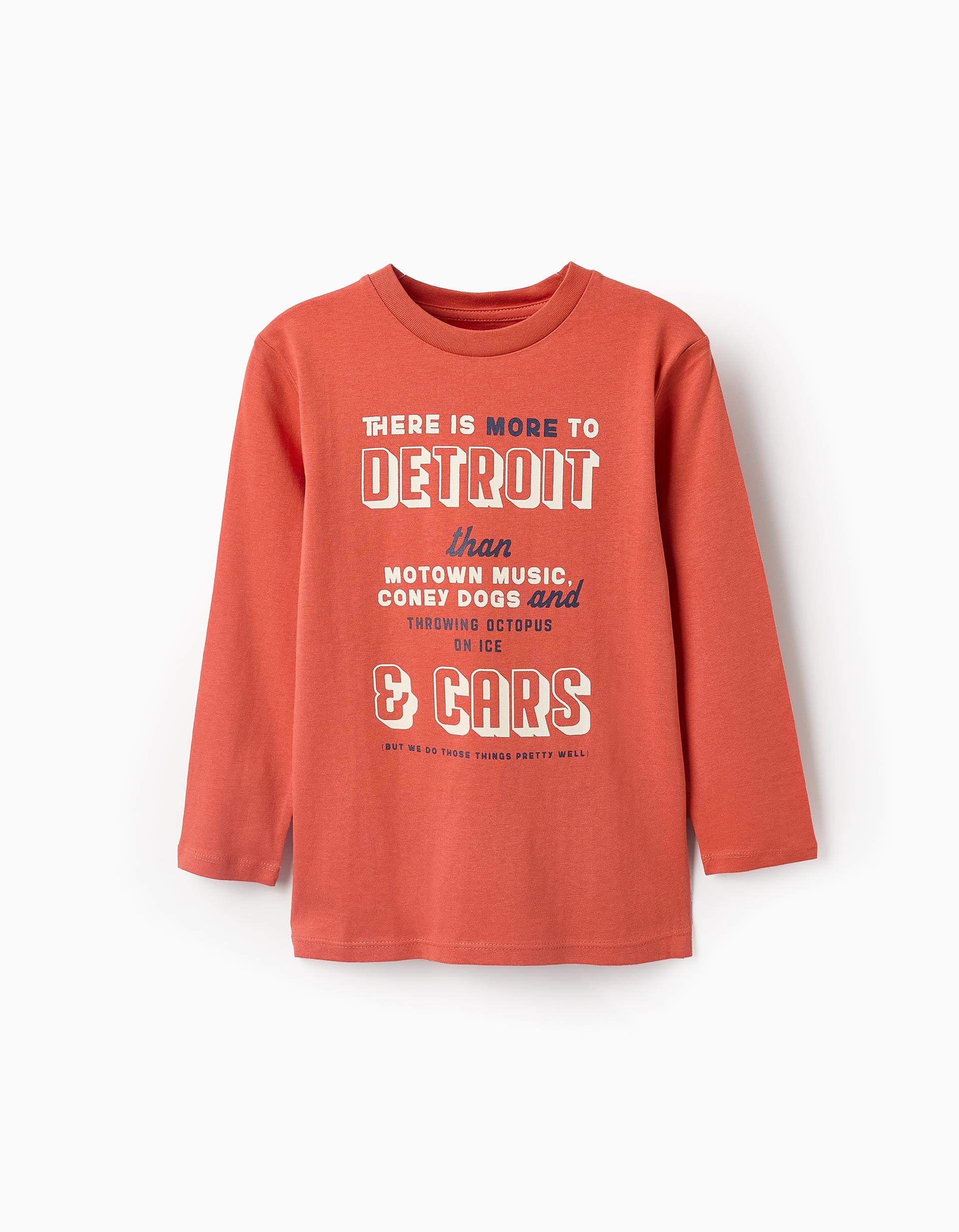 T-shirt de Manga Comprida para Menino 'Detroit', Laranja