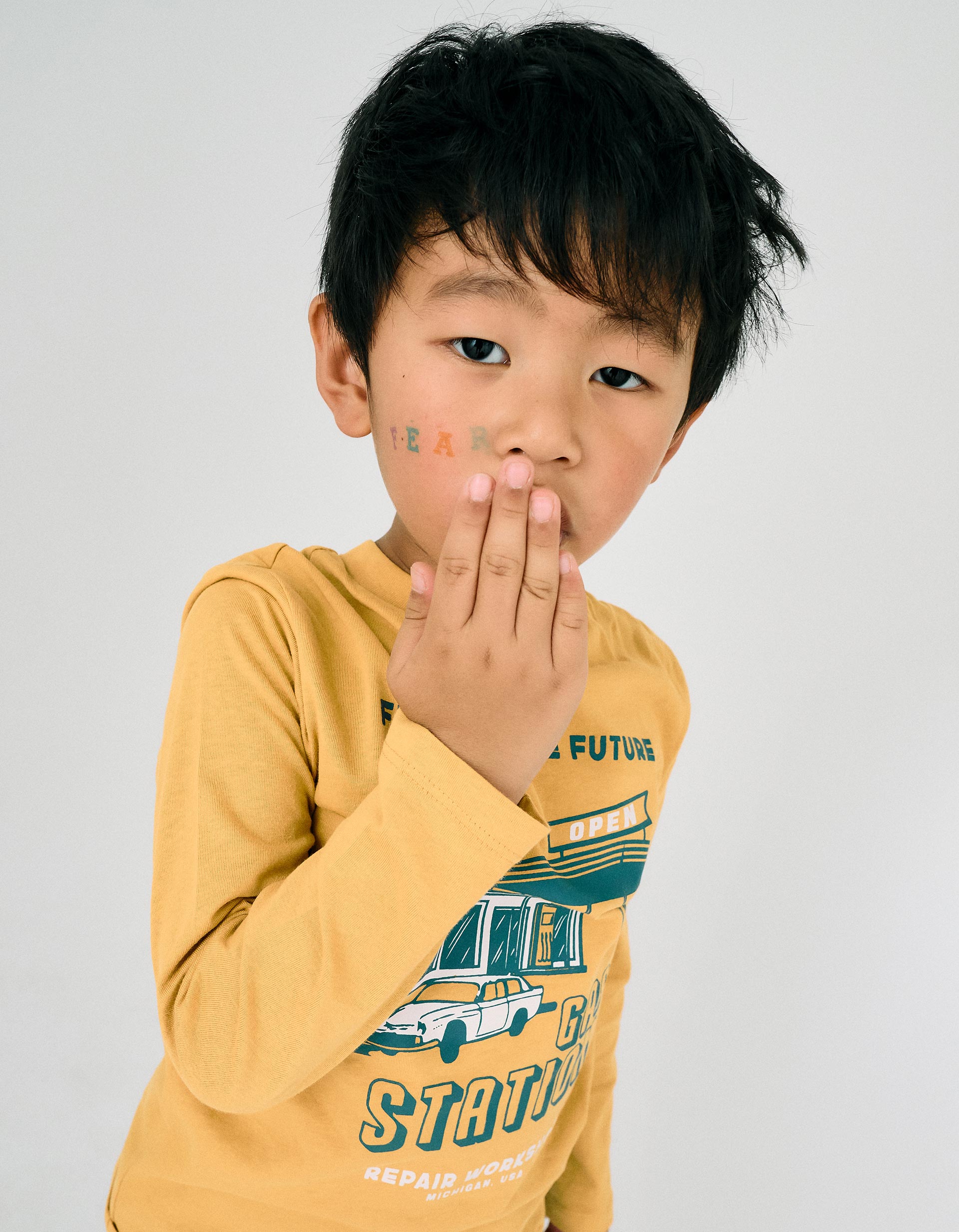 Long Sleeve T-shirt for Boys 'Gas Station', Yellow