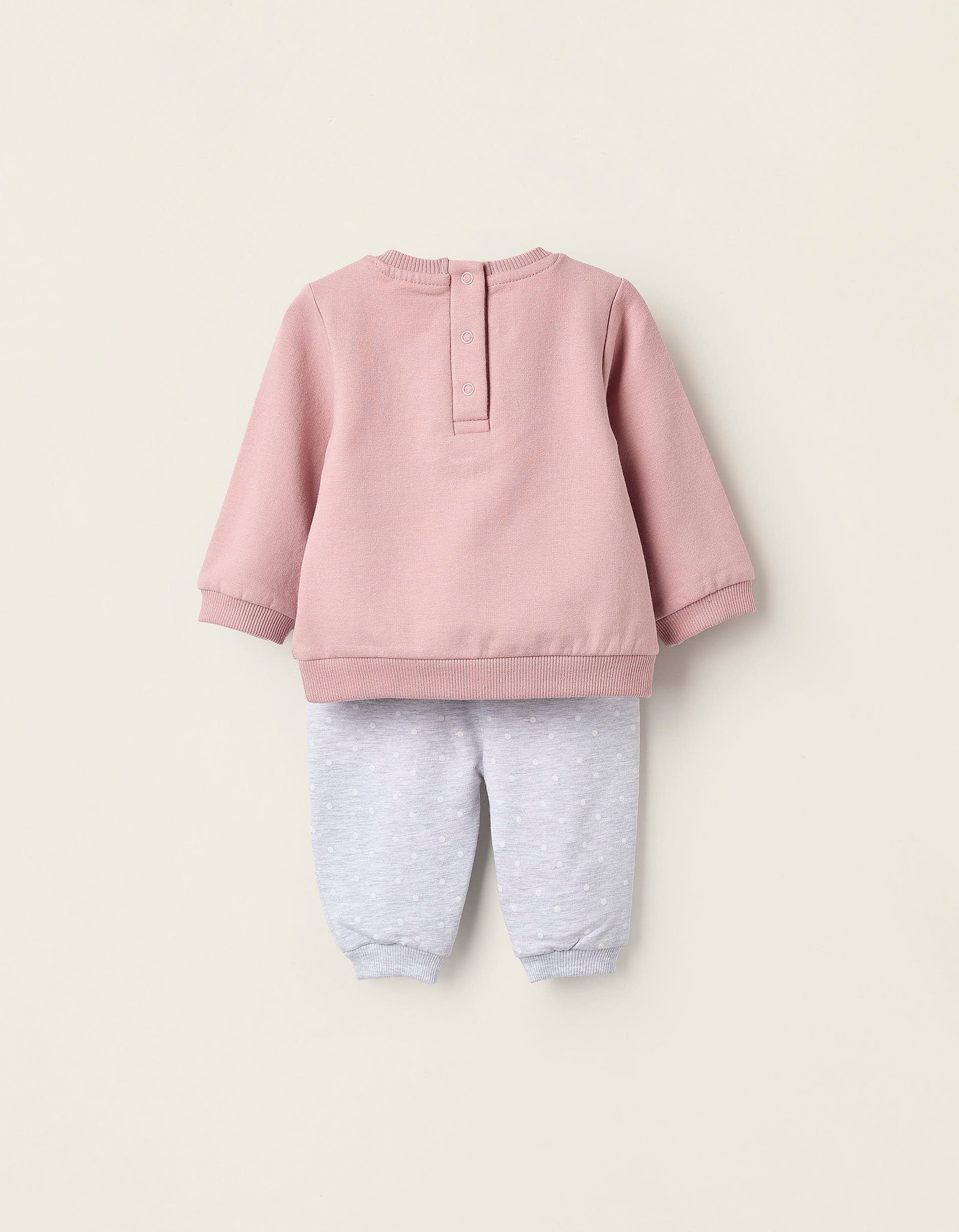 Sweat + Calças para Recém-Nascida 'Minnie', Rosa/Cinza