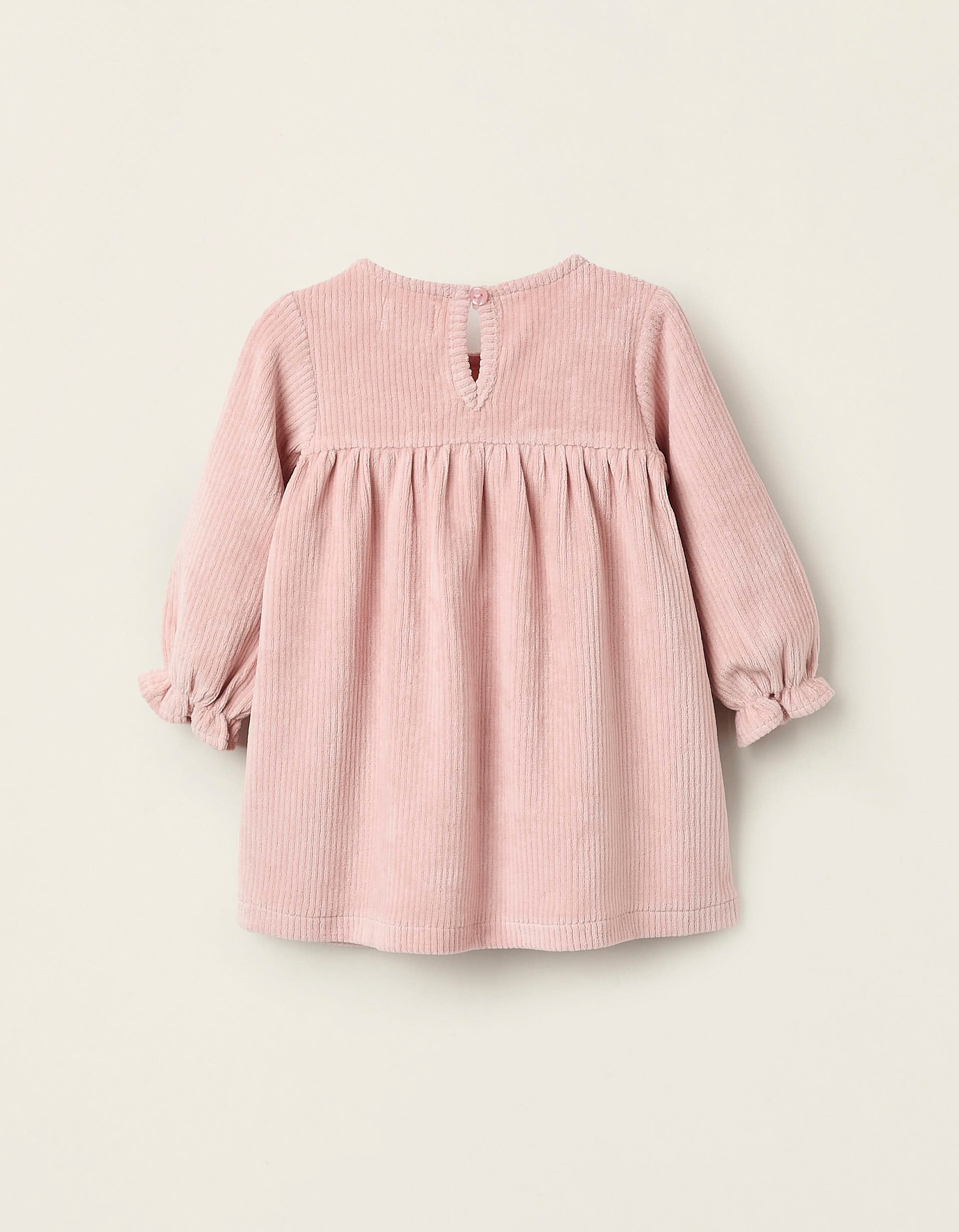 Robe en Velours Côtelé pour Nouveau-Née, Rose