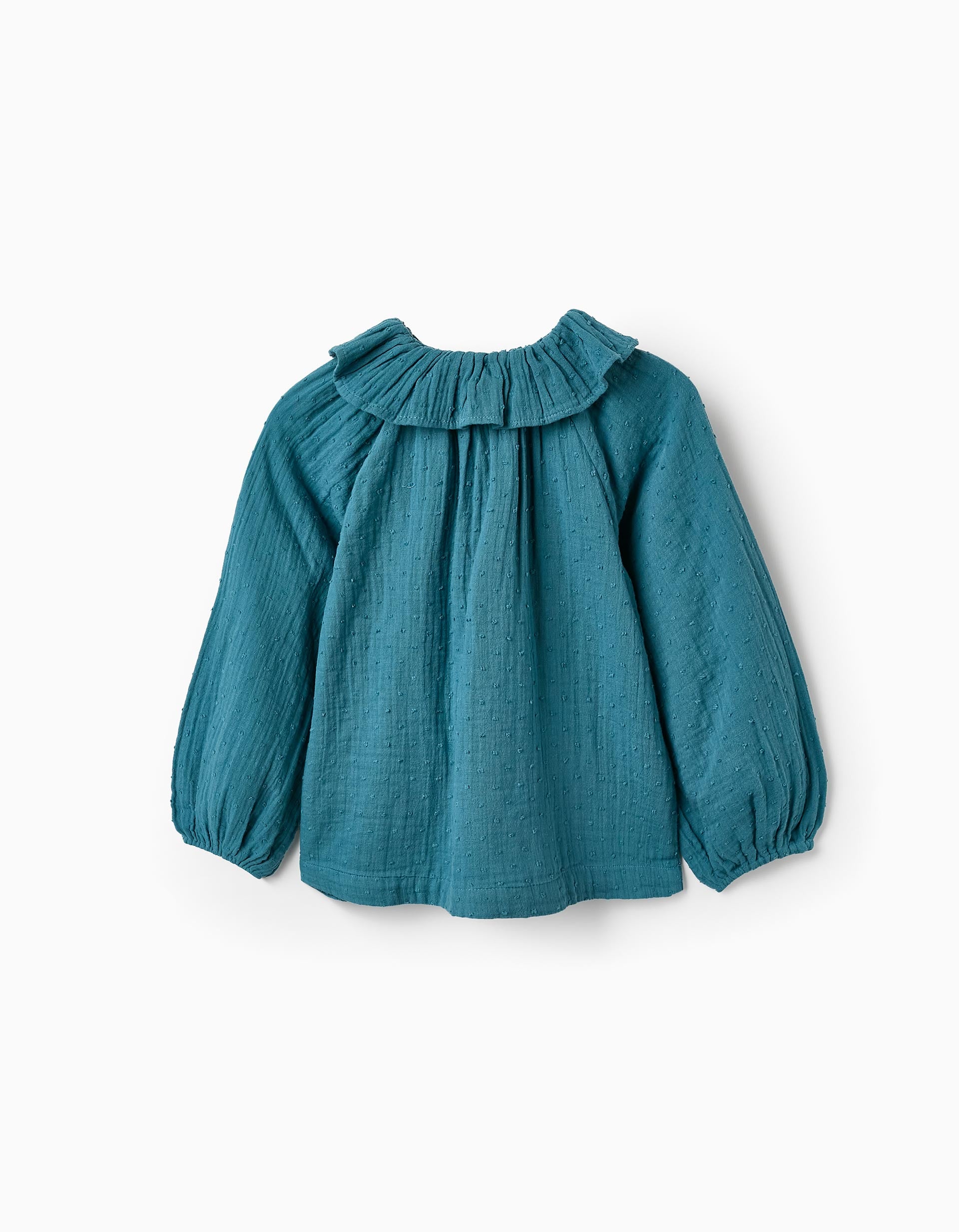 Chemise en Coton Mousseline pour Fille, Turquoise