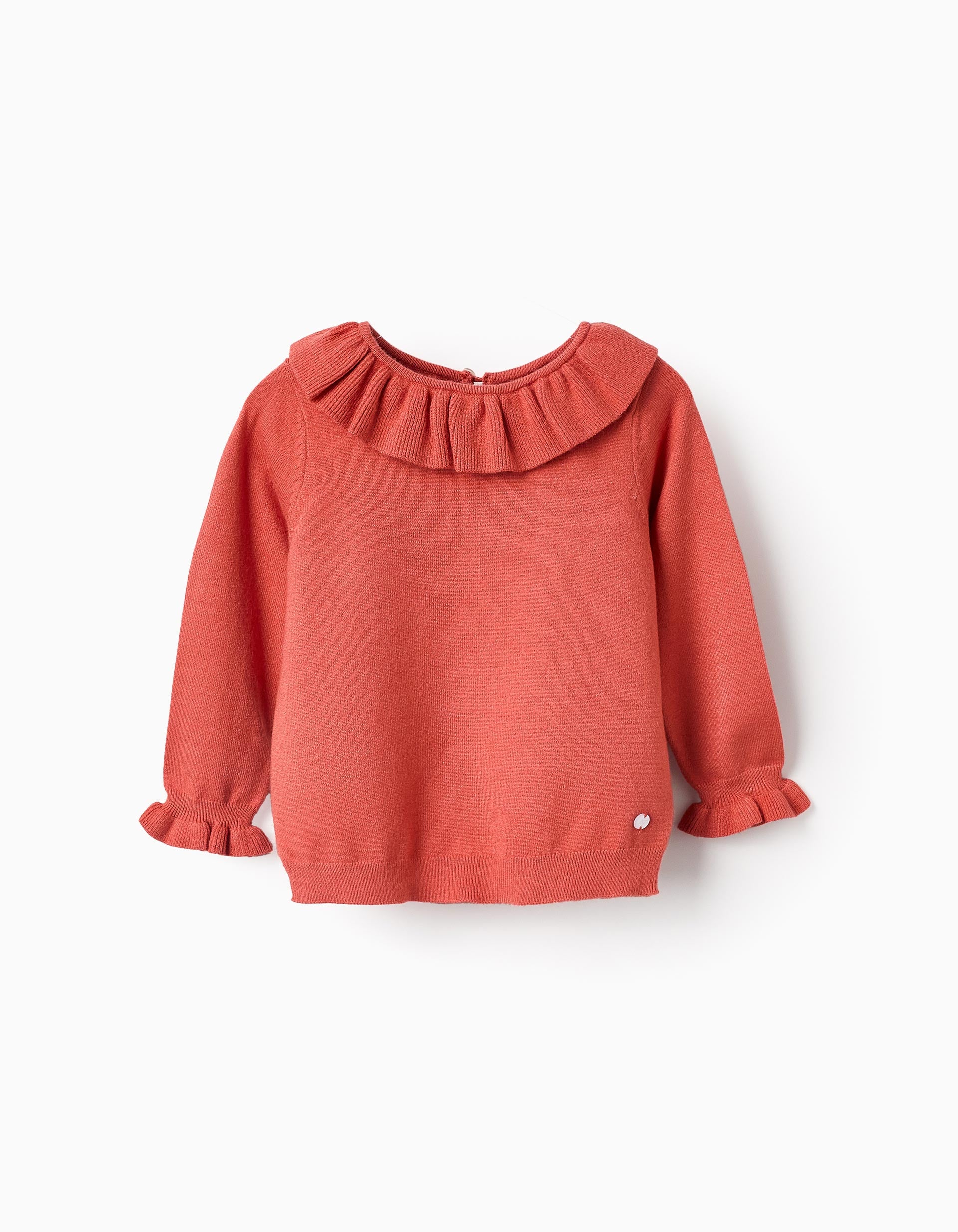 Pull en Maille avec Volants pour Bébé Fille, Orange