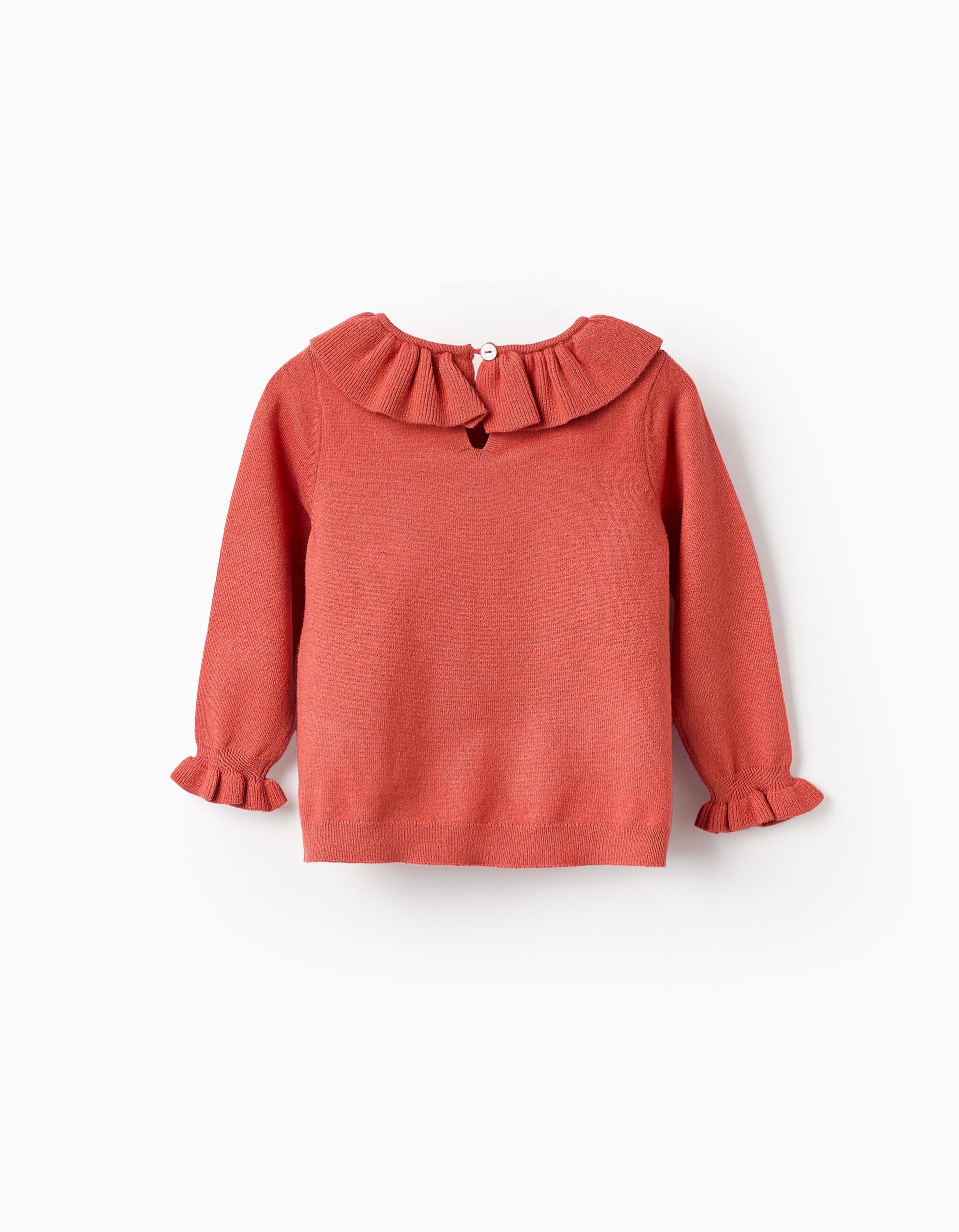 Pull en Maille avec Volants pour Bébé Fille, Orange