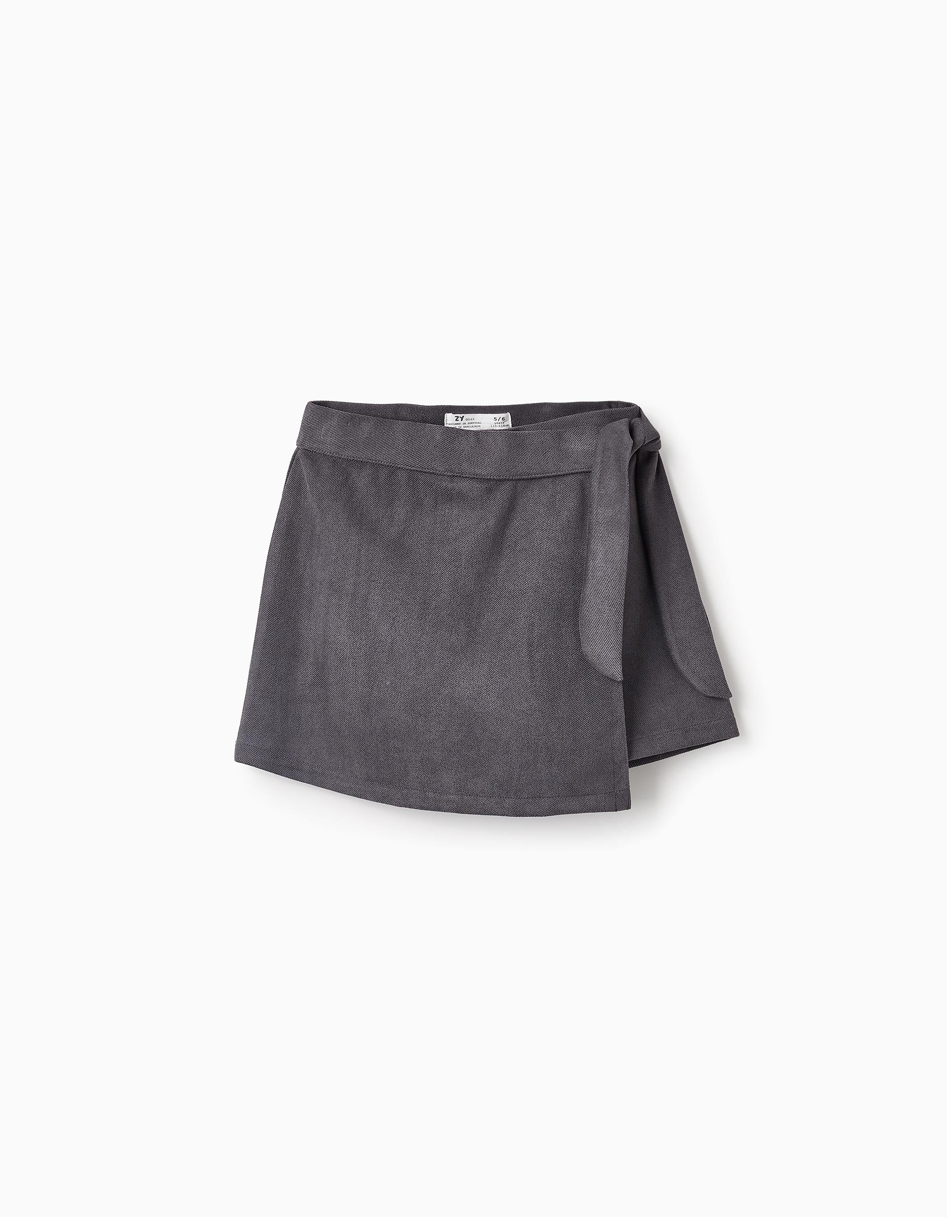 Falda-Pantalón de Terciopelo para Niña, Gris