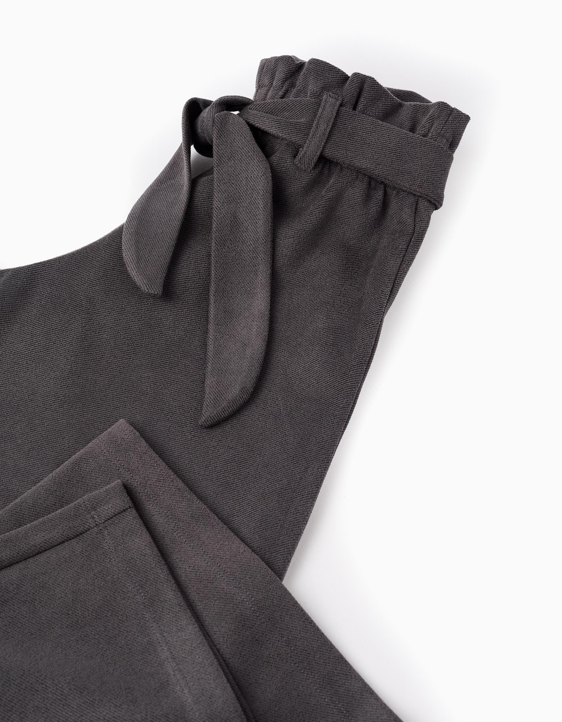 Pantalón Interlock para Niña 'Wide Leg', Gris Oscuro