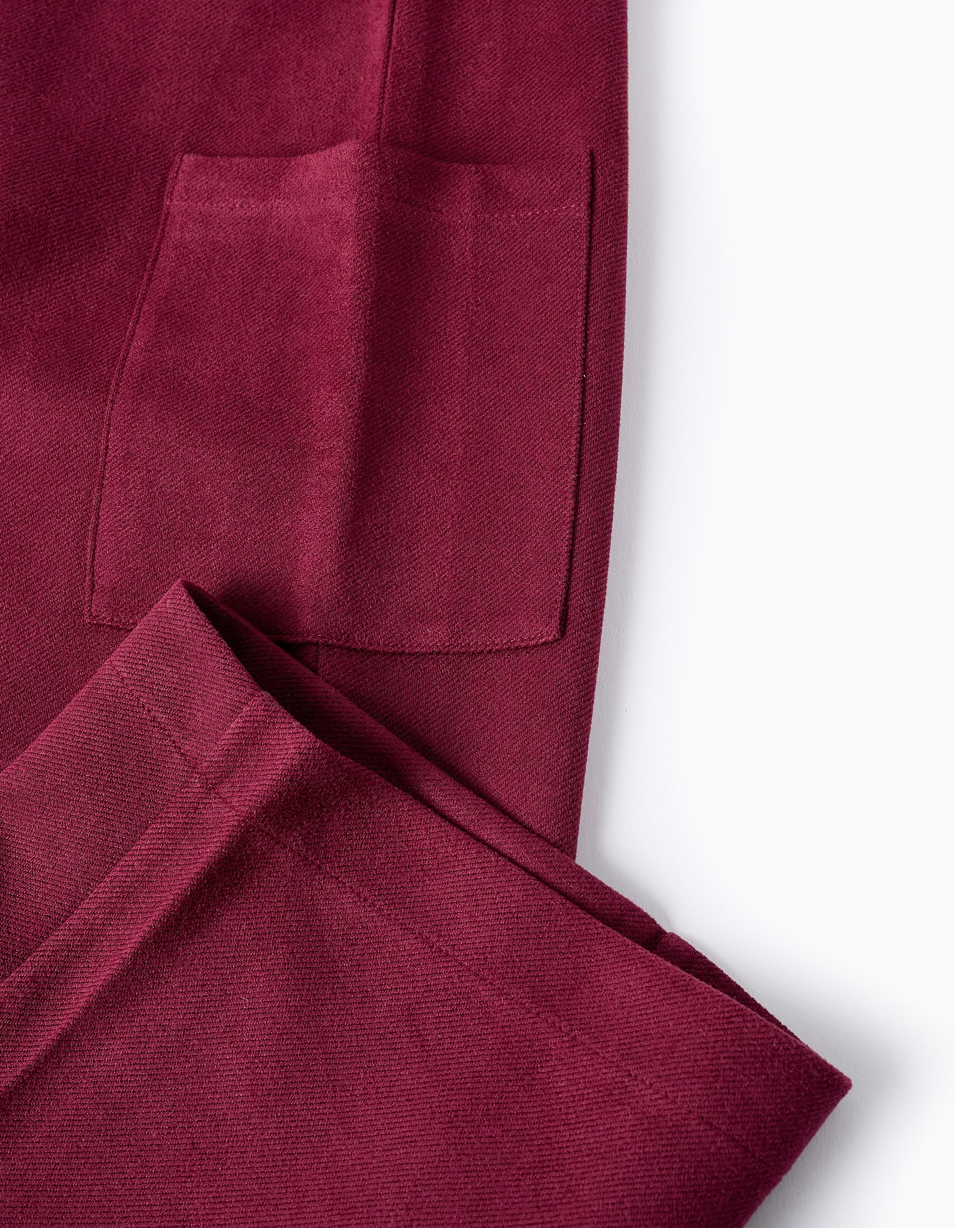 Wide Leg Velour Jumpsuit for Girls, Burgundy