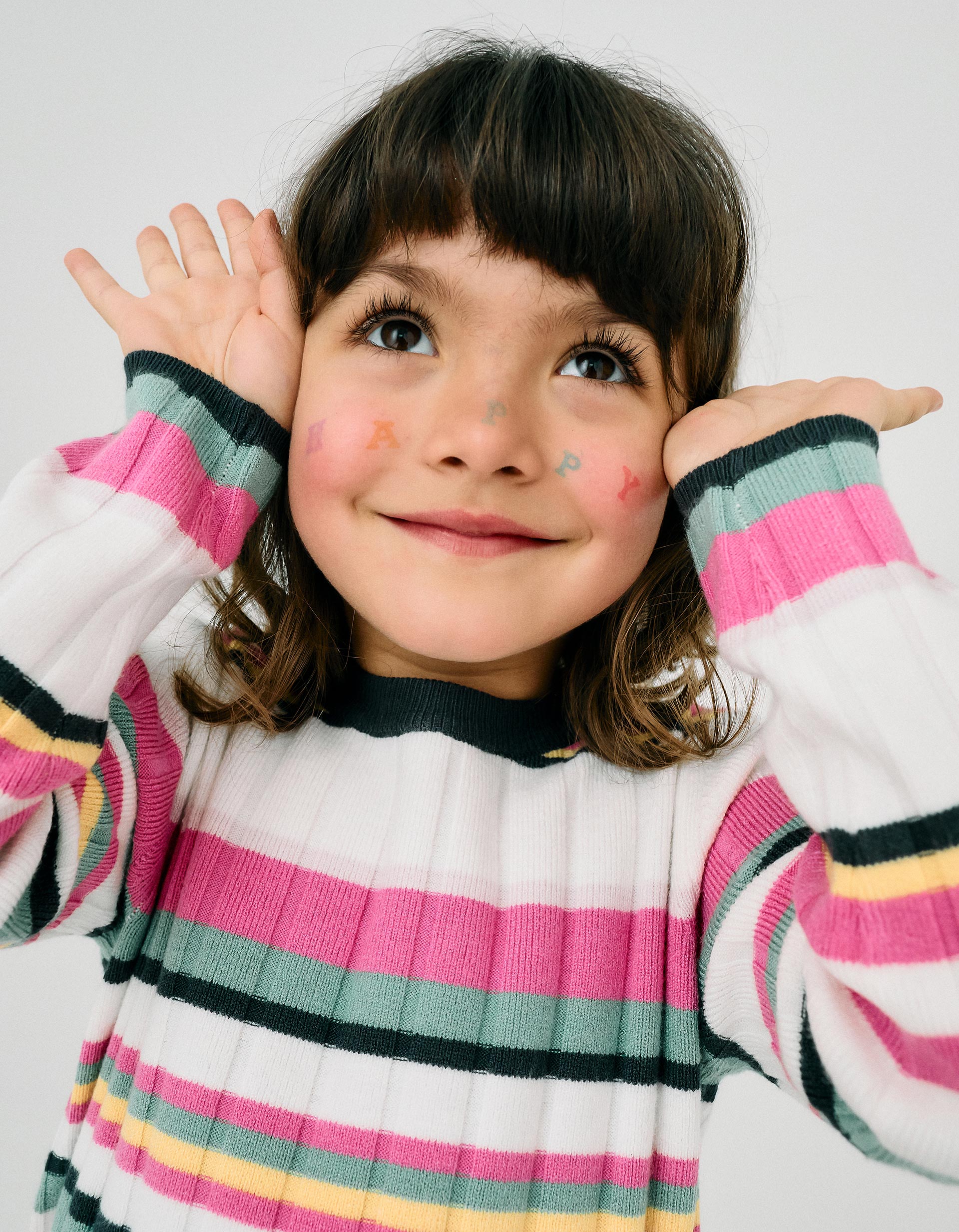 Vestido de Canalé a Rayas para Niña, Multicolor