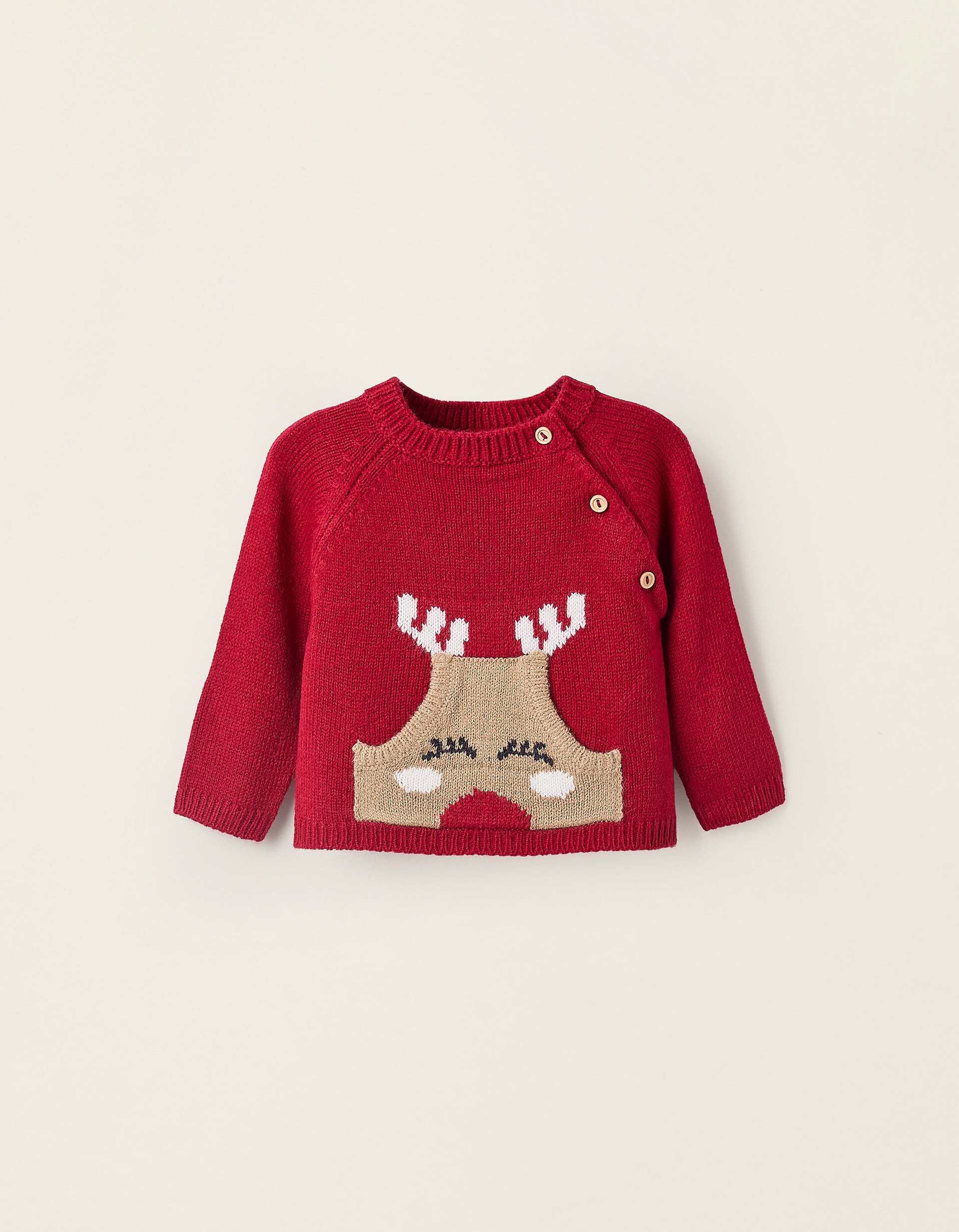 Jumper for Newborns 'Reindeer', Red