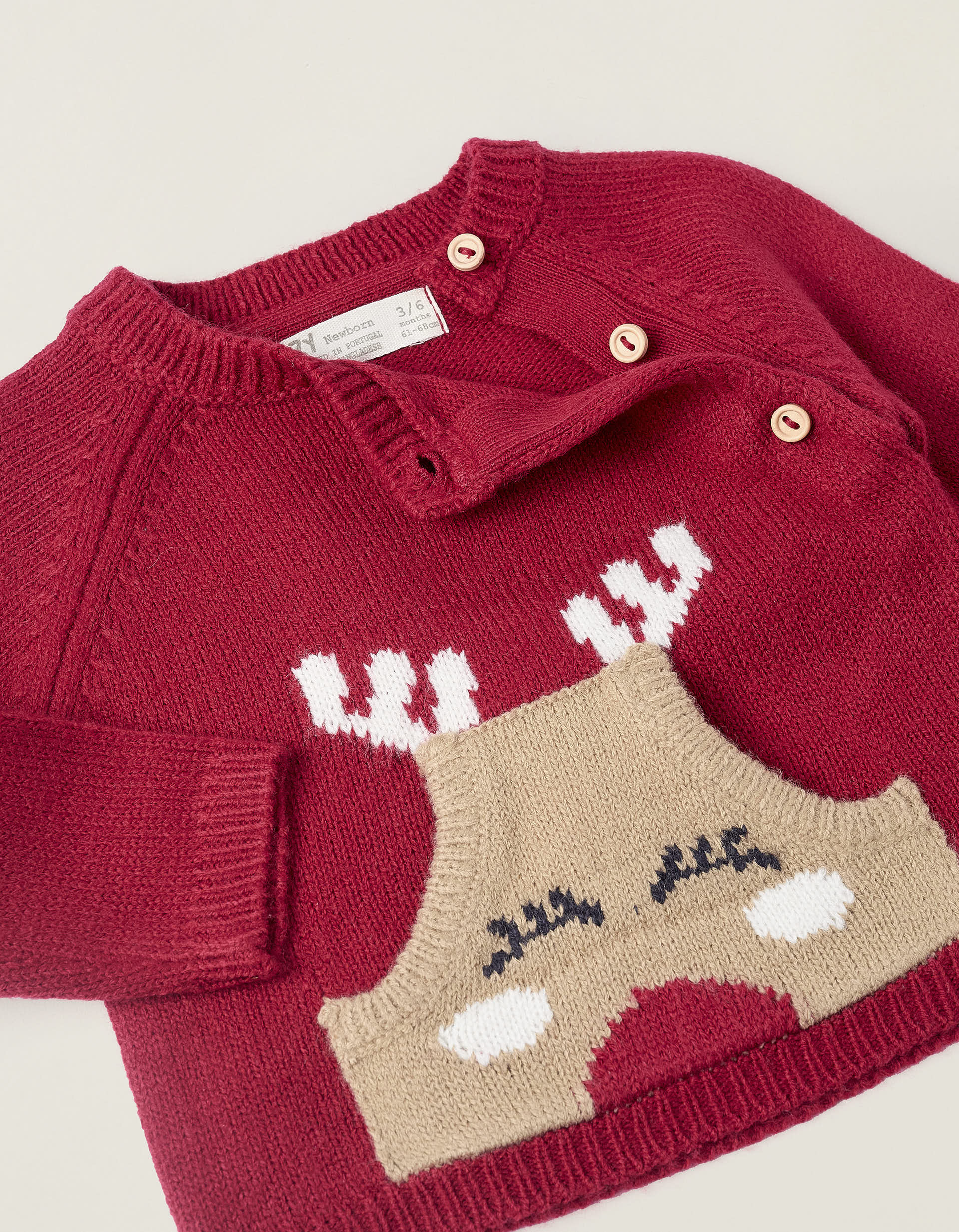 Jumper for Newborns 'Reindeer', Red