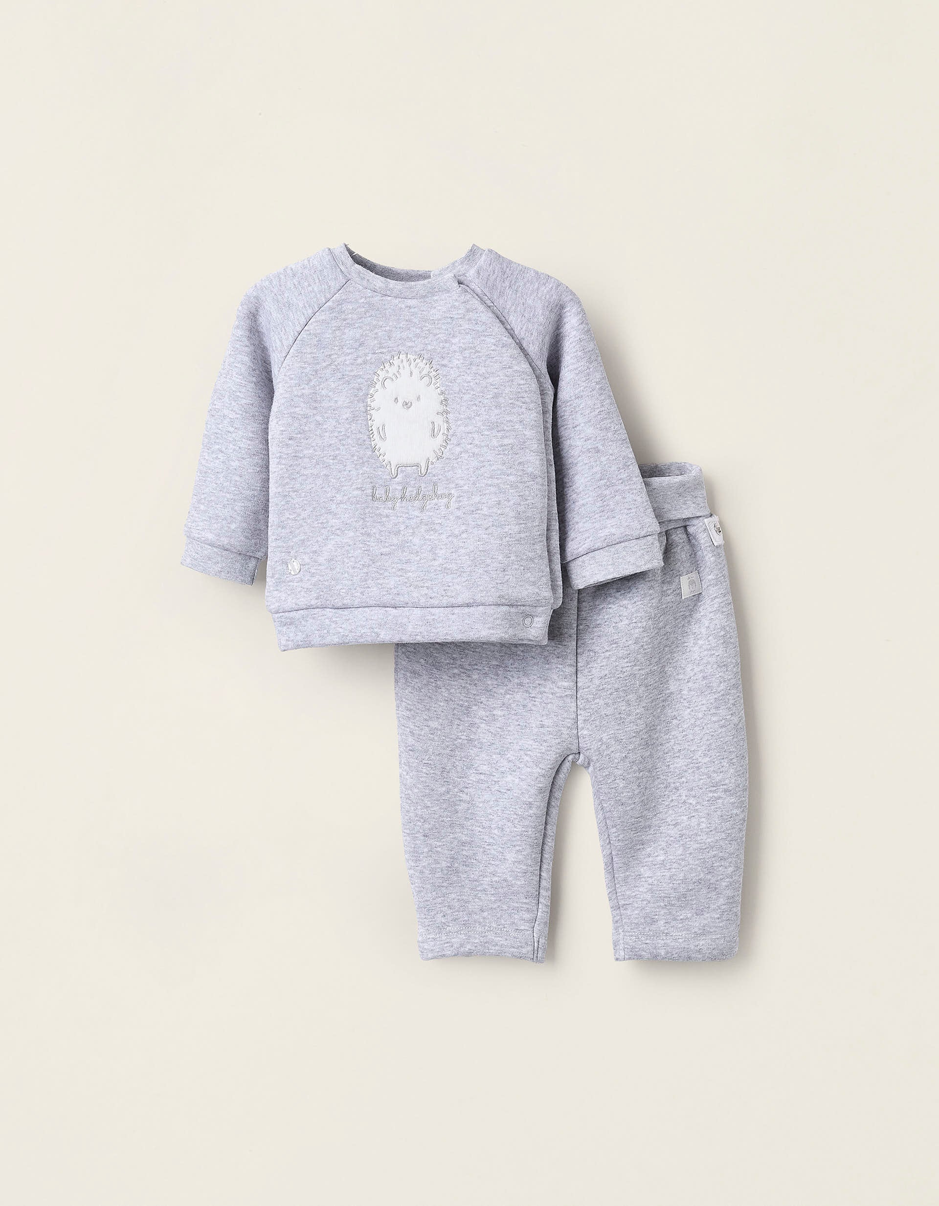 Thermal Fleece Set for Newborn Babies 'Hedgehog', Grey