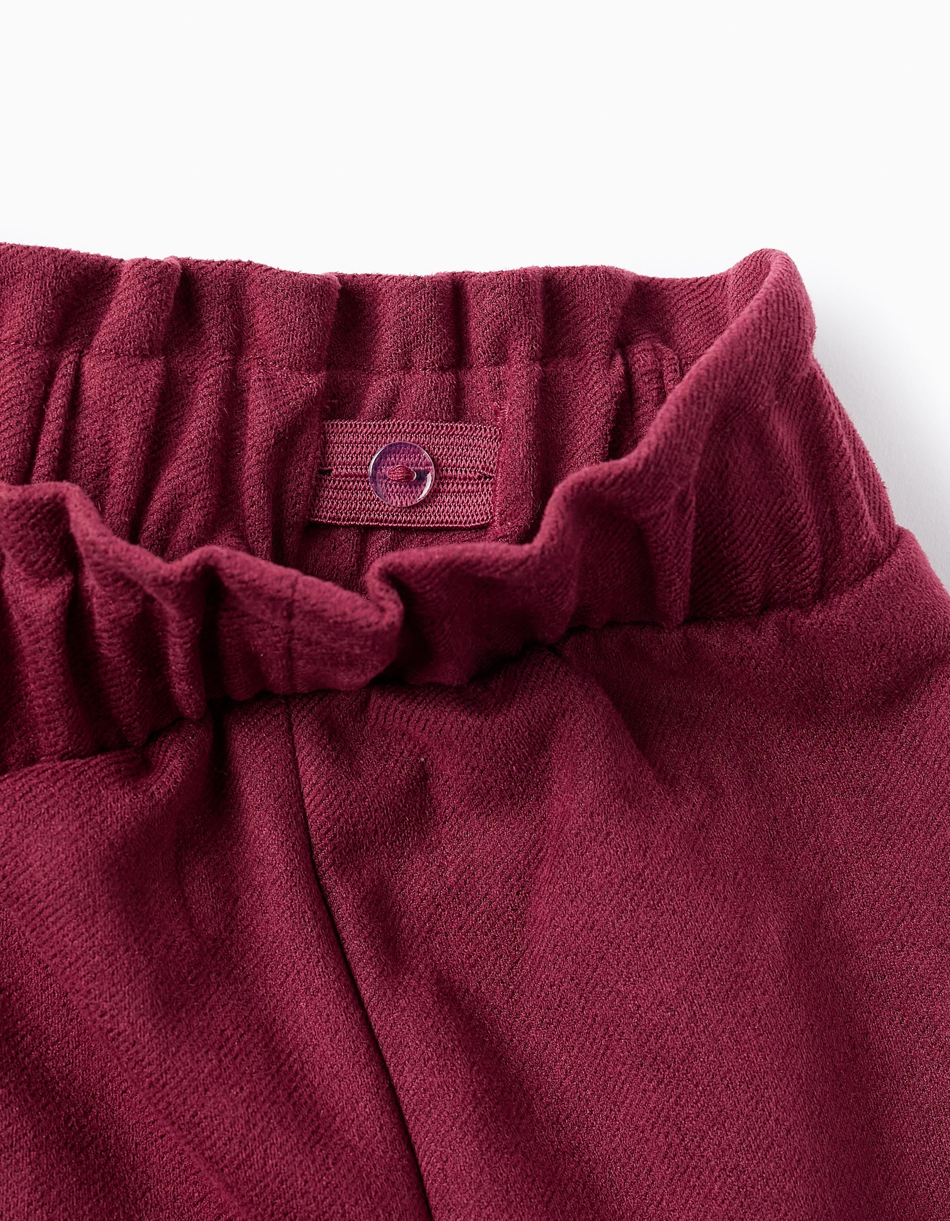 Velour Shorts with Ribbon for Girls, Burgundy