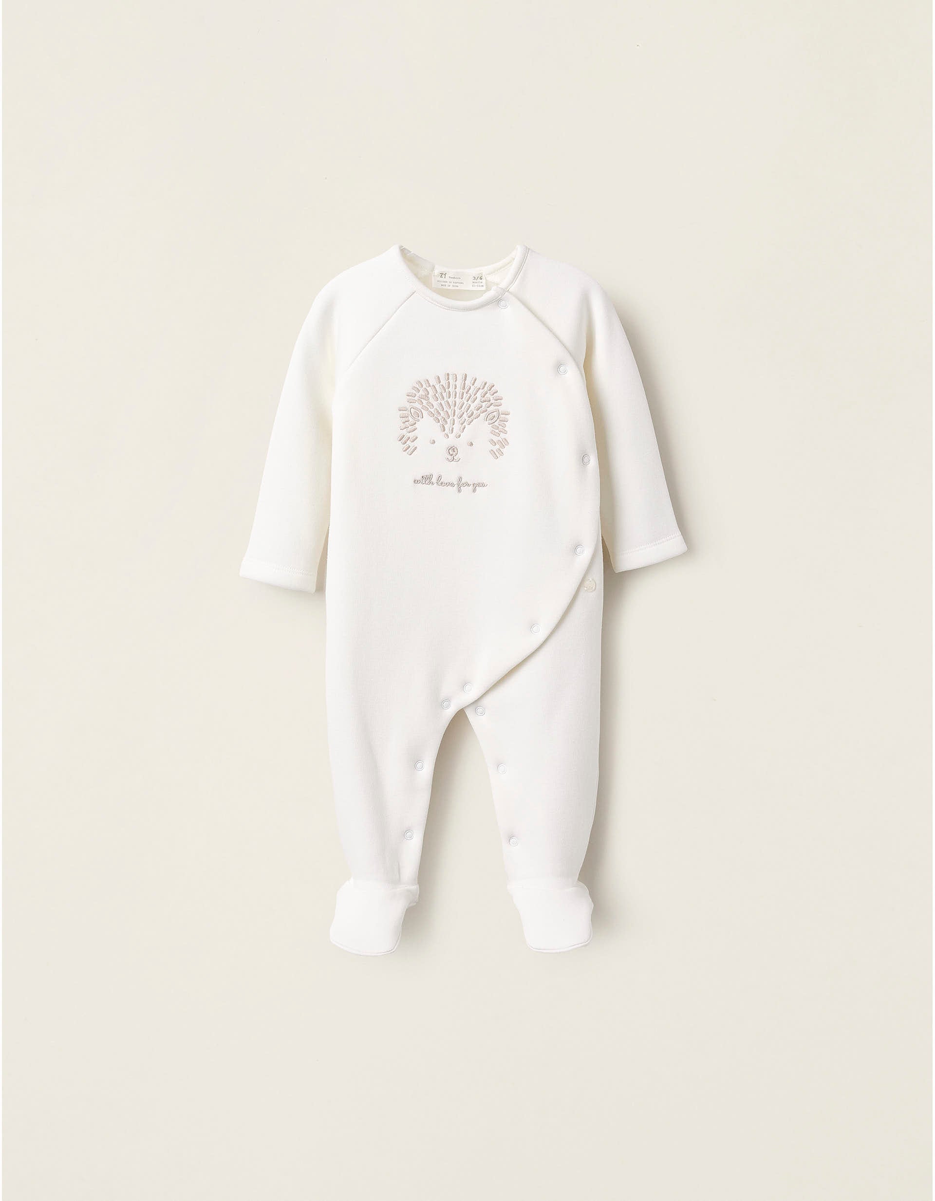 Babygrow de Efeito Térmico para Recém-Nascida 'Ouriço', Branco